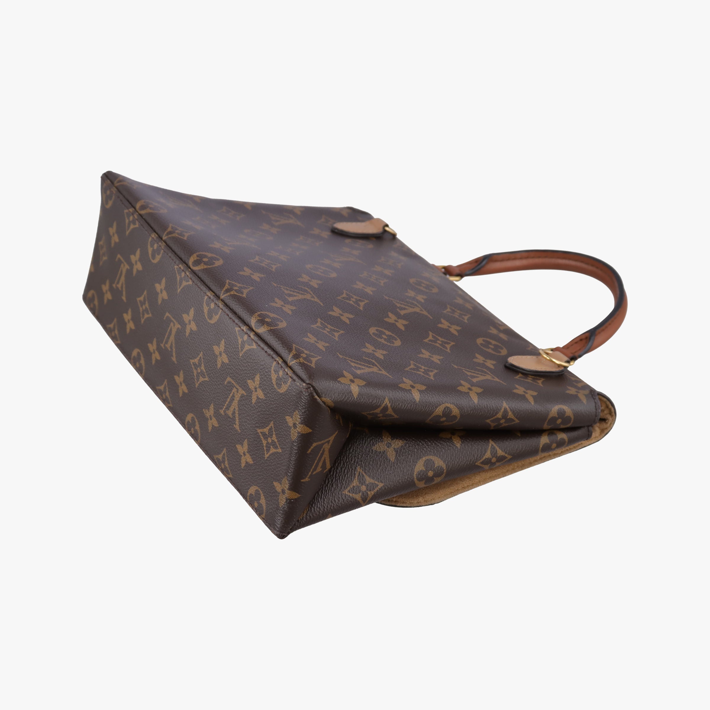 Pre-owned Louis Vuitton MARIGNAN brown×SESAME Monogram Canvas×calf leather M44257 shoulderbag | stylenewstar