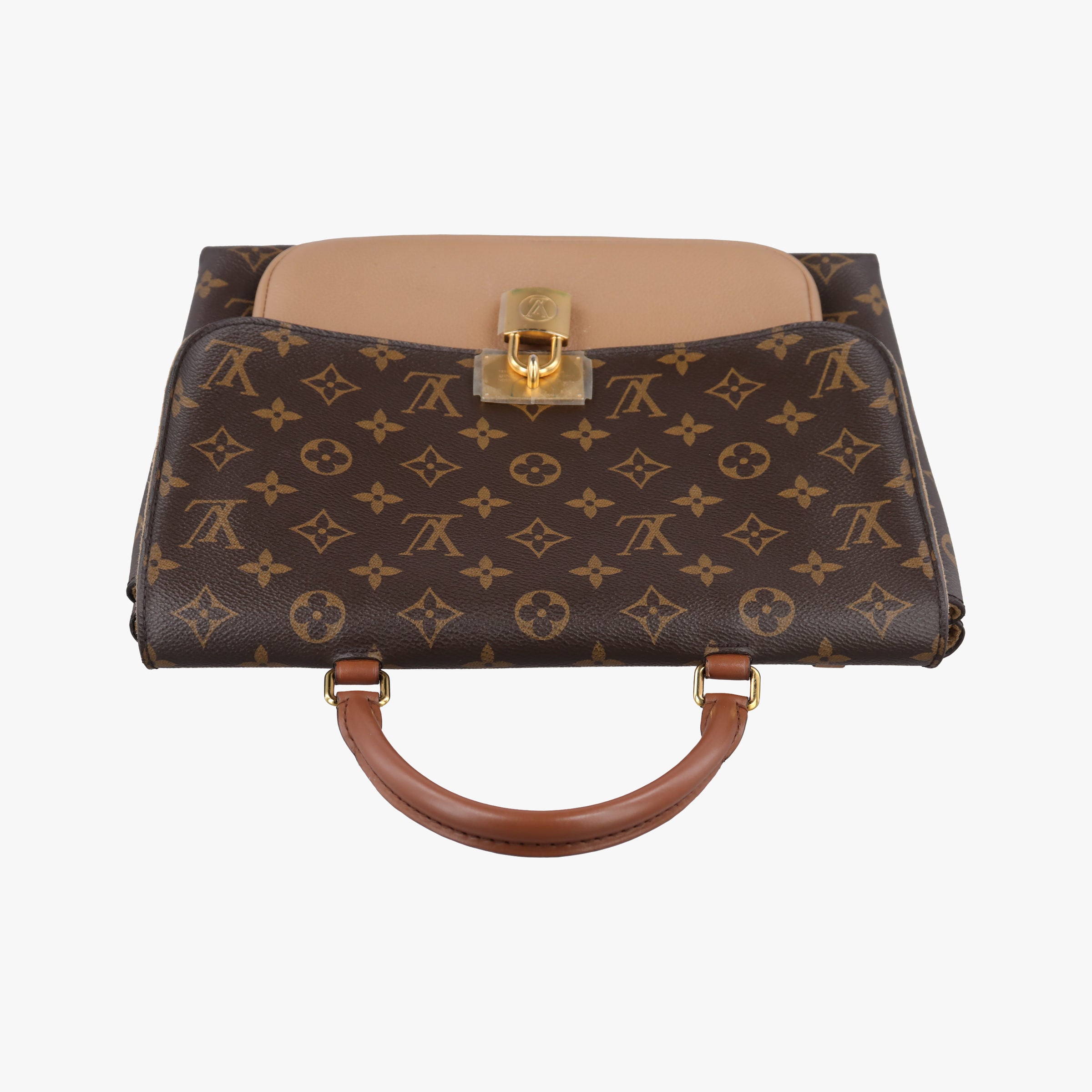 Pre-owned Louis Vuitton MARIGNAN brown×SESAME Monogram Canvas×calf leather M44257 shoulderbag | stylenewstar
