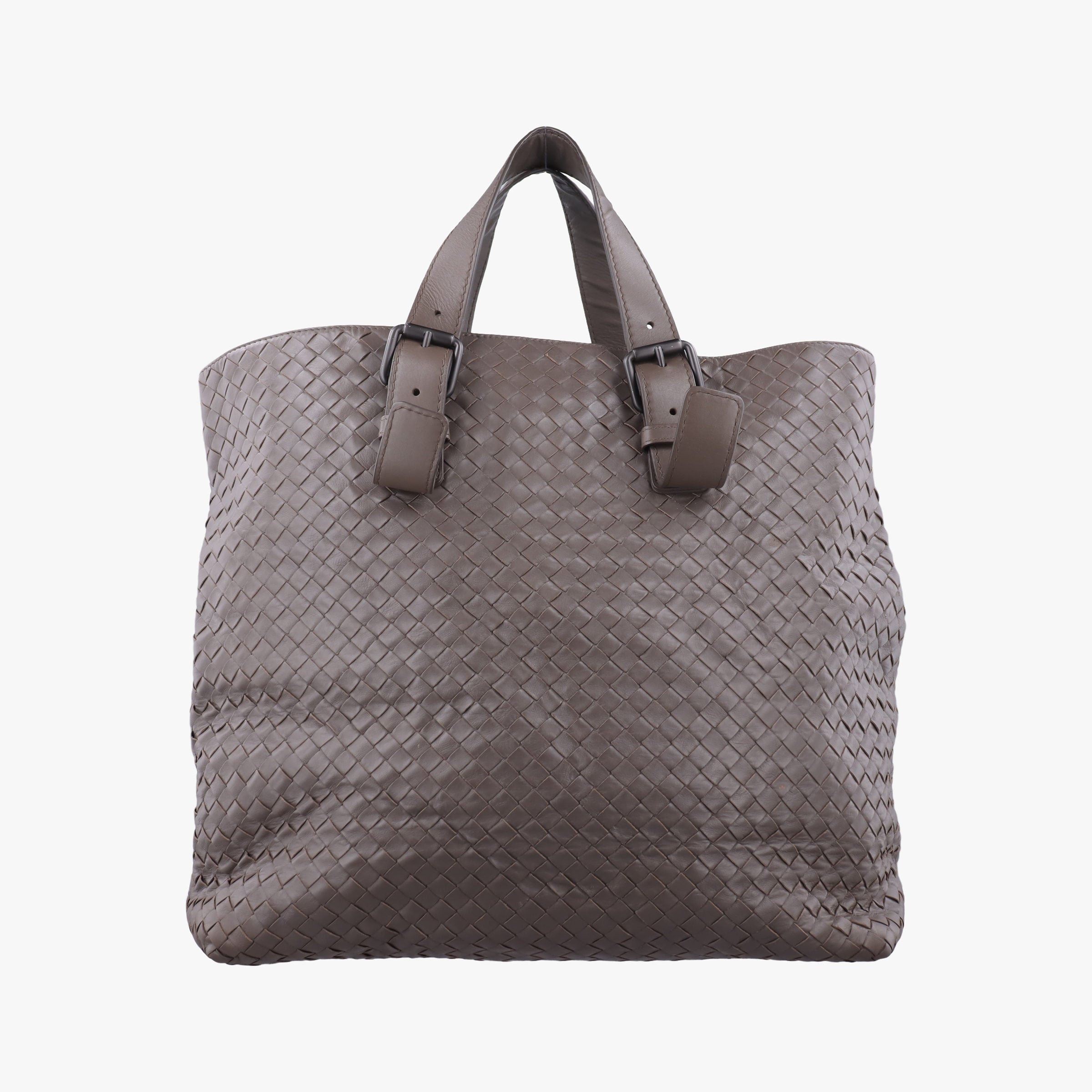 Pre-owned Bottega Veneta Intrecciato Shopper Acatl Brown lambskin  handbag | stylenewstar