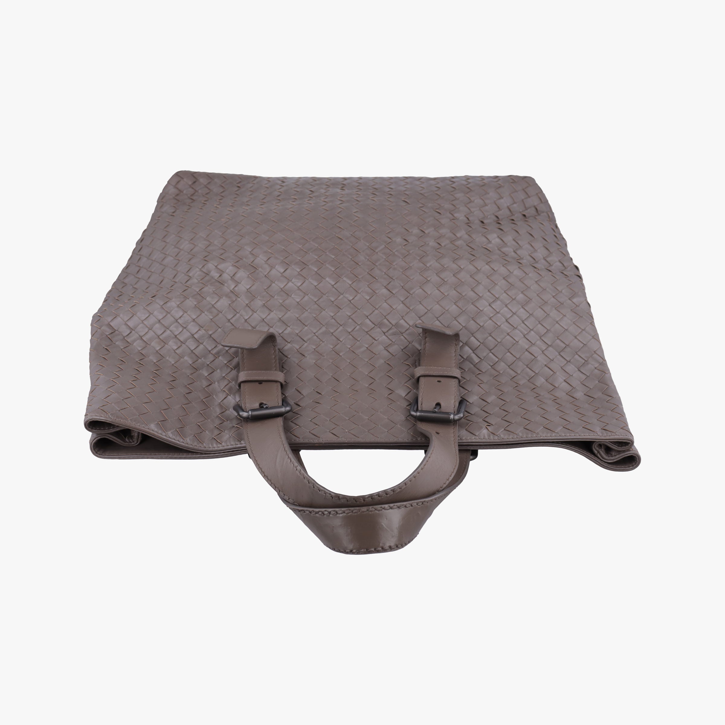 Pre-owned Bottega Veneta Intrecciato Shopper Acatl Brown lambskin  handbag | stylenewstar