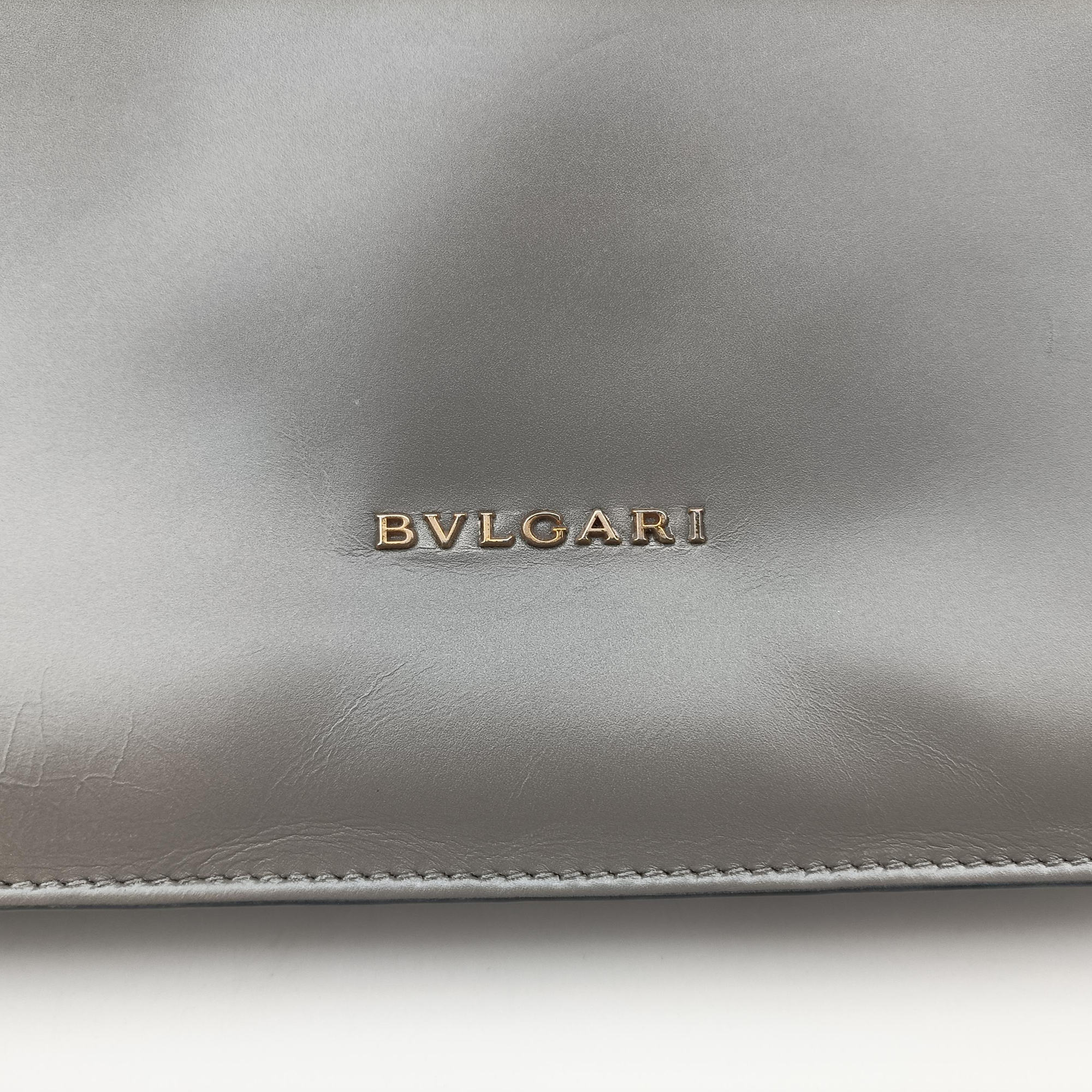 Pre-owned Bvlgari SERPENTI FOREVER Grey Galuchat Skin×Leather  shoulderbag | stylenewstar