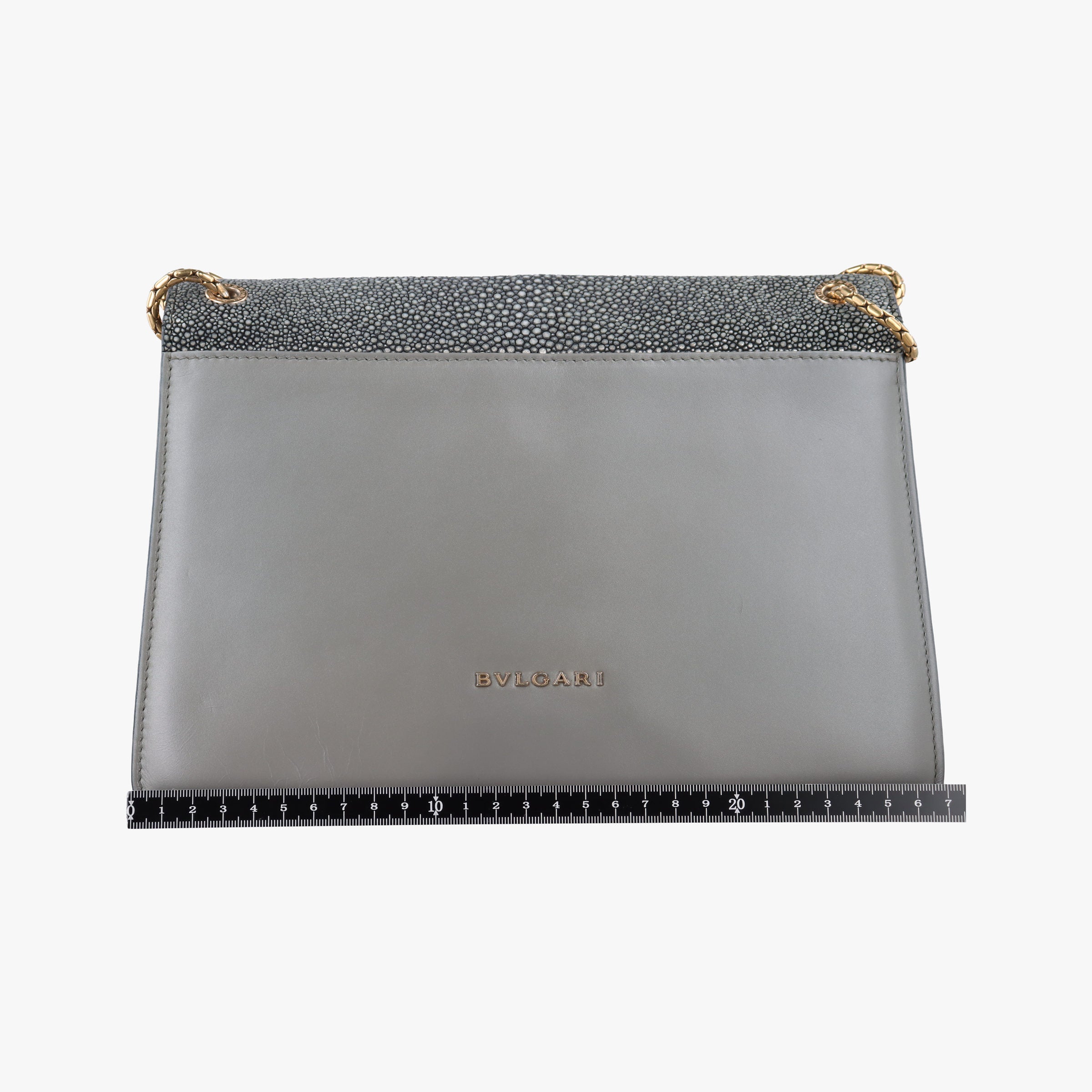 Pre-owned Bvlgari SERPENTI FOREVER Grey Galuchat Skin×Leather  shoulderbag | stylenewstar