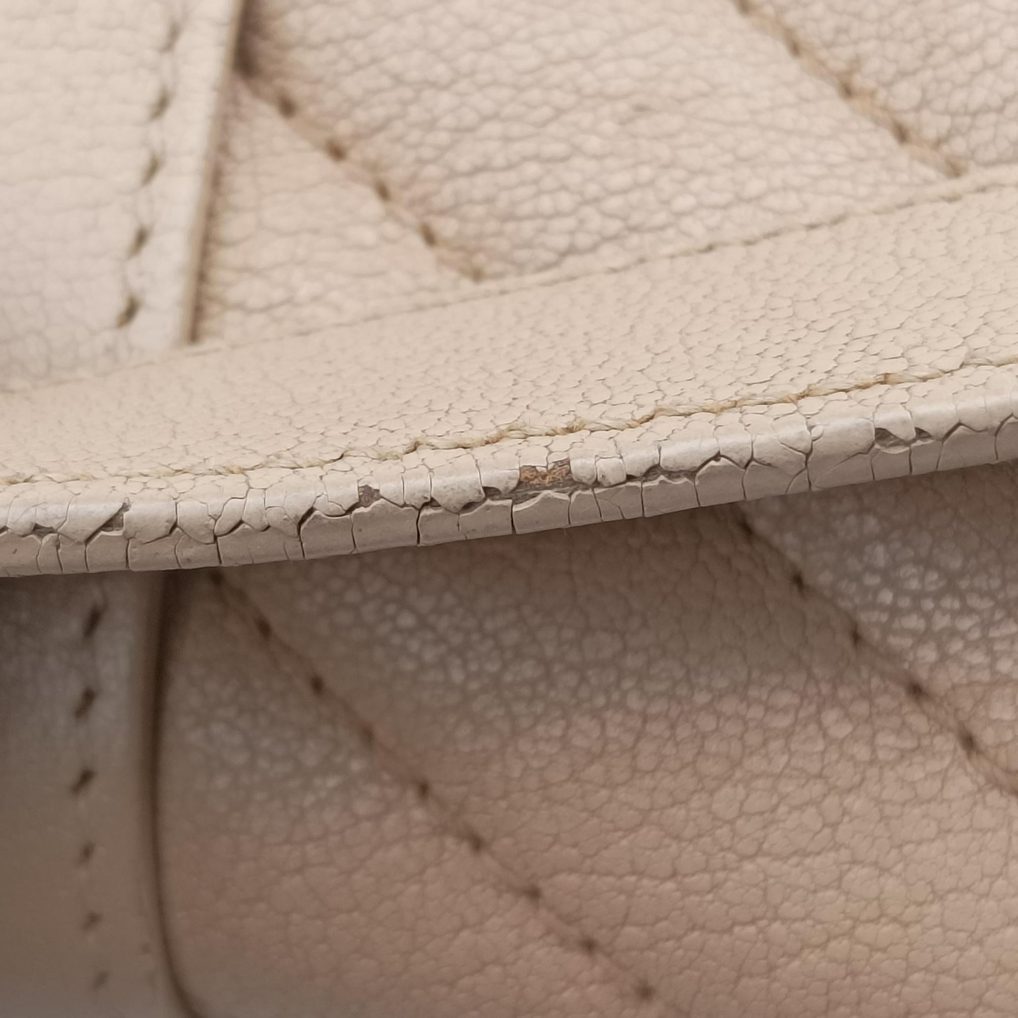 Pre-owned Yves Saint Laurent COLLEGE Beige Leather 600279 shoulderbag | stylenewstar