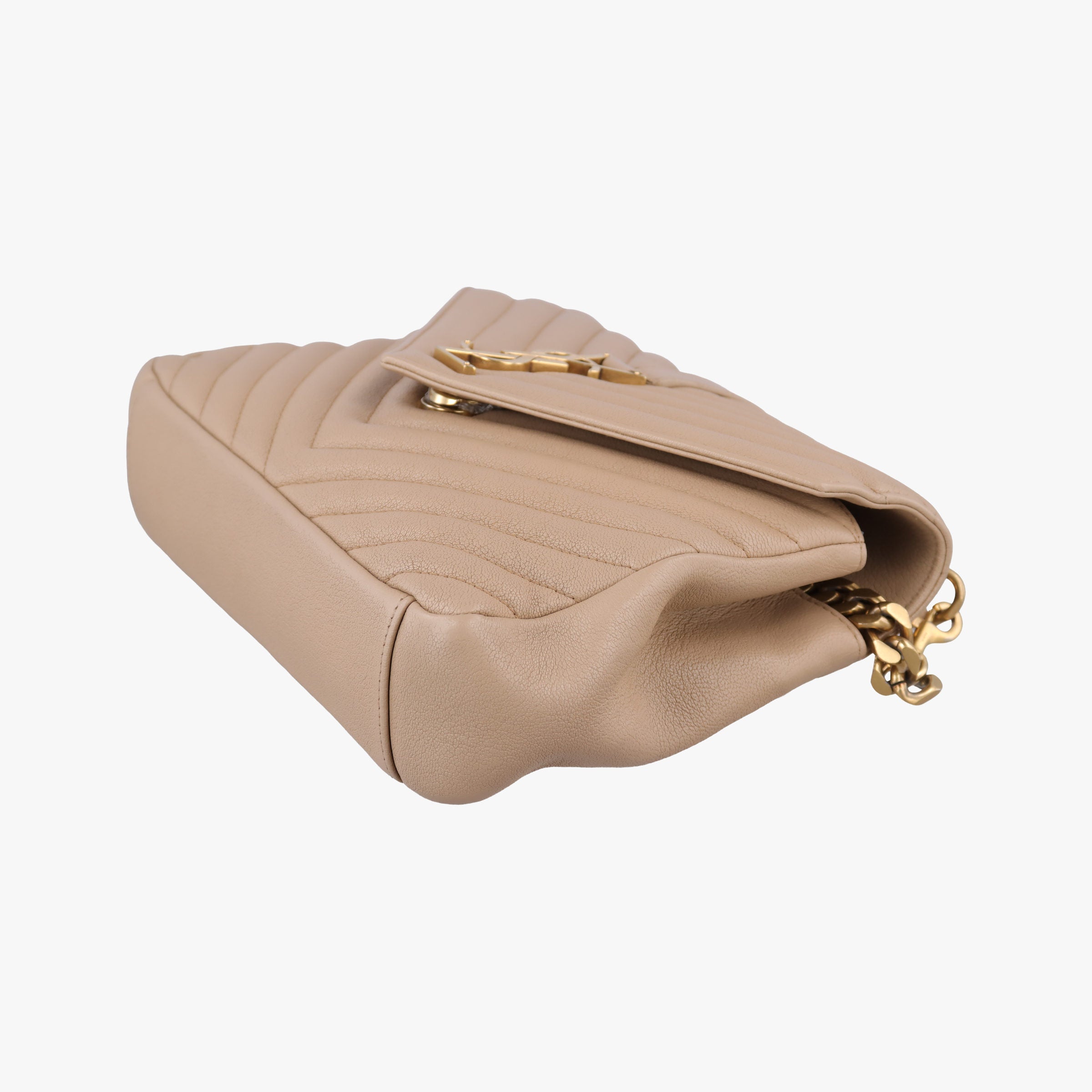 Pre-owned Yves Saint Laurent COLLEGE Beige Leather 600279 shoulderbag | stylenewstar