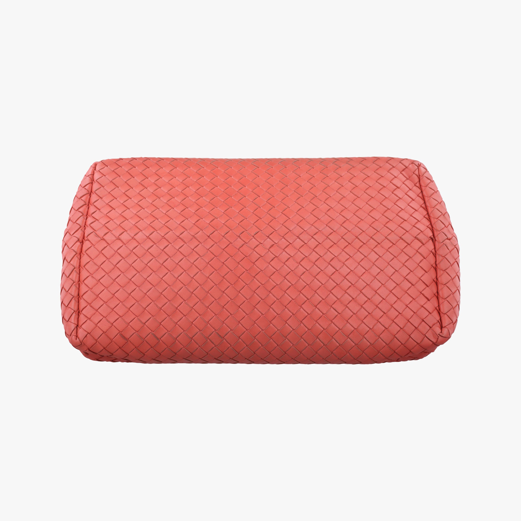 Pre-owned Bottega Veneta Intrecciato Coral red lambskin  handbag | stylenewstar