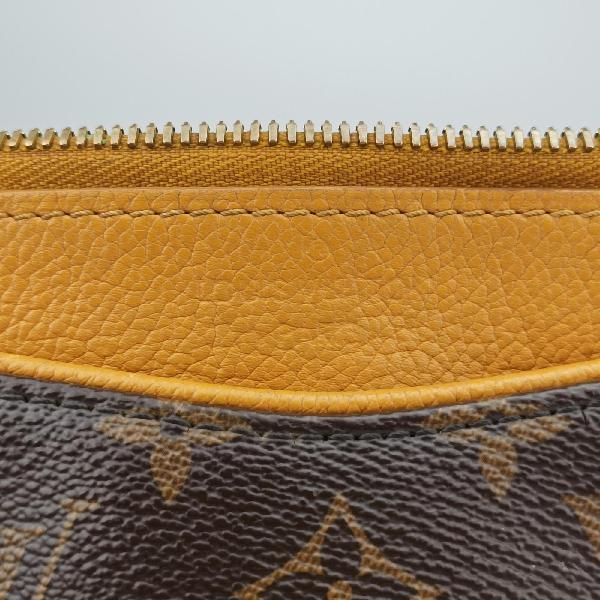 Pre-owned Louis Vuitton PALLAS brown×SAFRAN Monogram Canvas×calf leather M40929 shoulderbag | stylenewstar