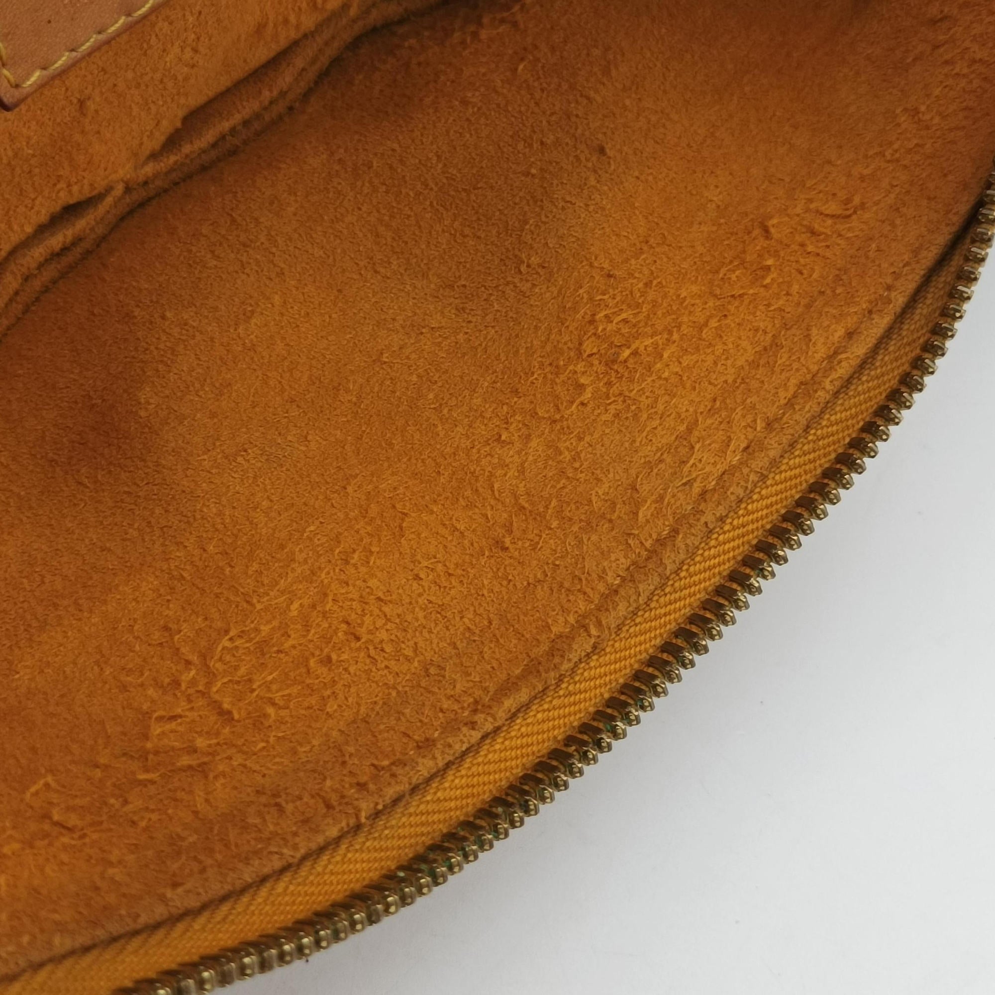 Pre-owned Louis Vuitton PALLAS brown×SAFRAN Monogram Canvas×calf leather M40929 shoulderbag | stylenewstar
