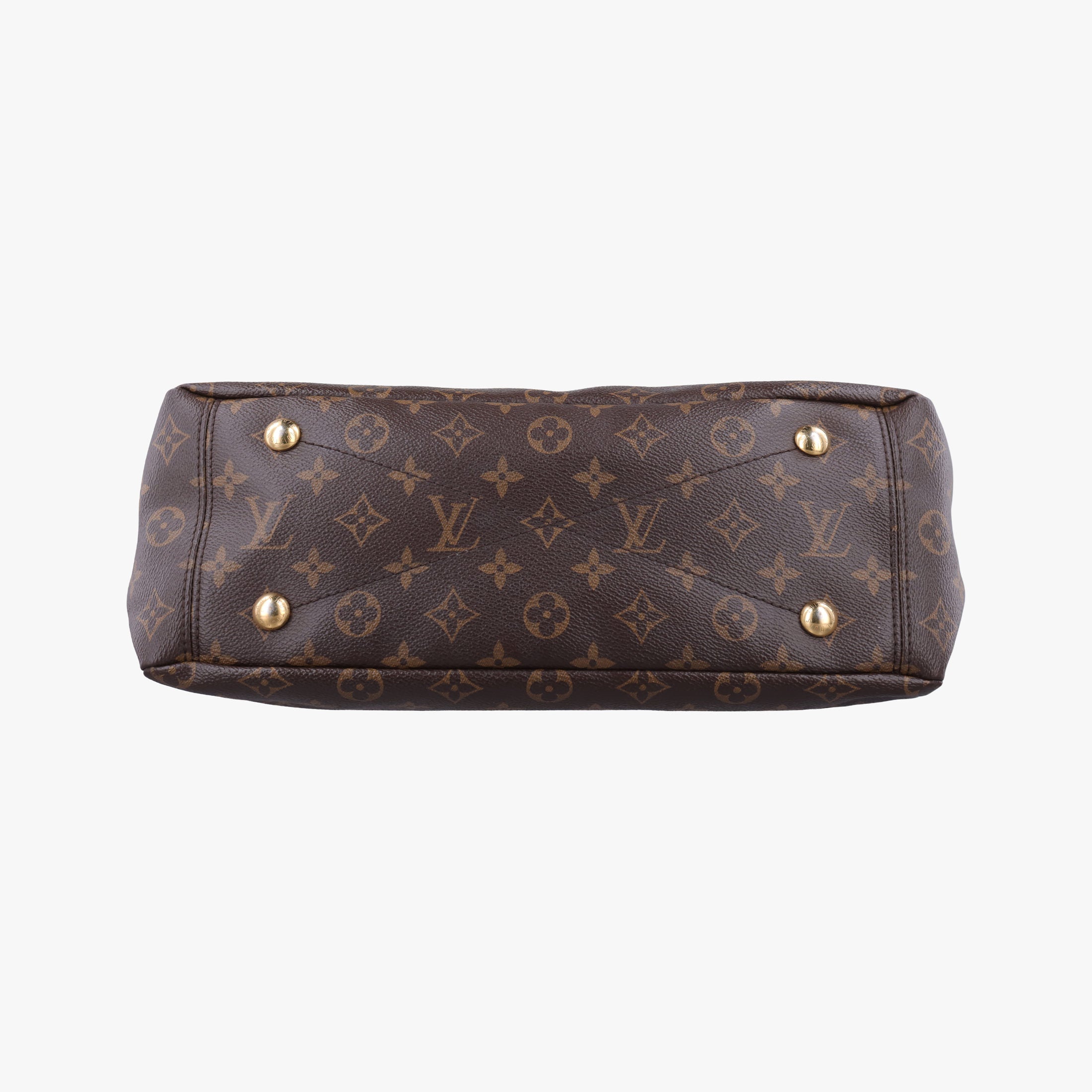 Pre-owned Louis Vuitton PALLAS brown×SAFRAN Monogram Canvas×calf leather M40929 shoulderbag | stylenewstar