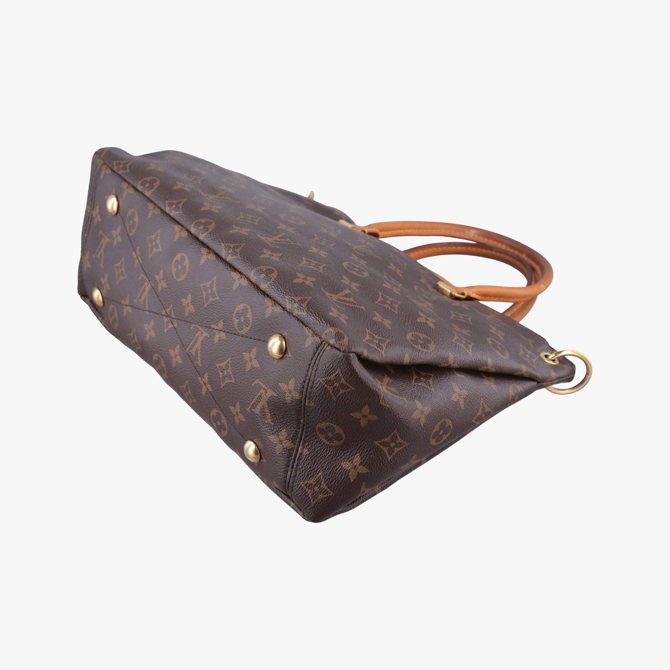 Pre-owned Louis Vuitton PALLAS brown×SAFRAN Monogram Canvas×calf leather M40929 shoulderbag | stylenewstar