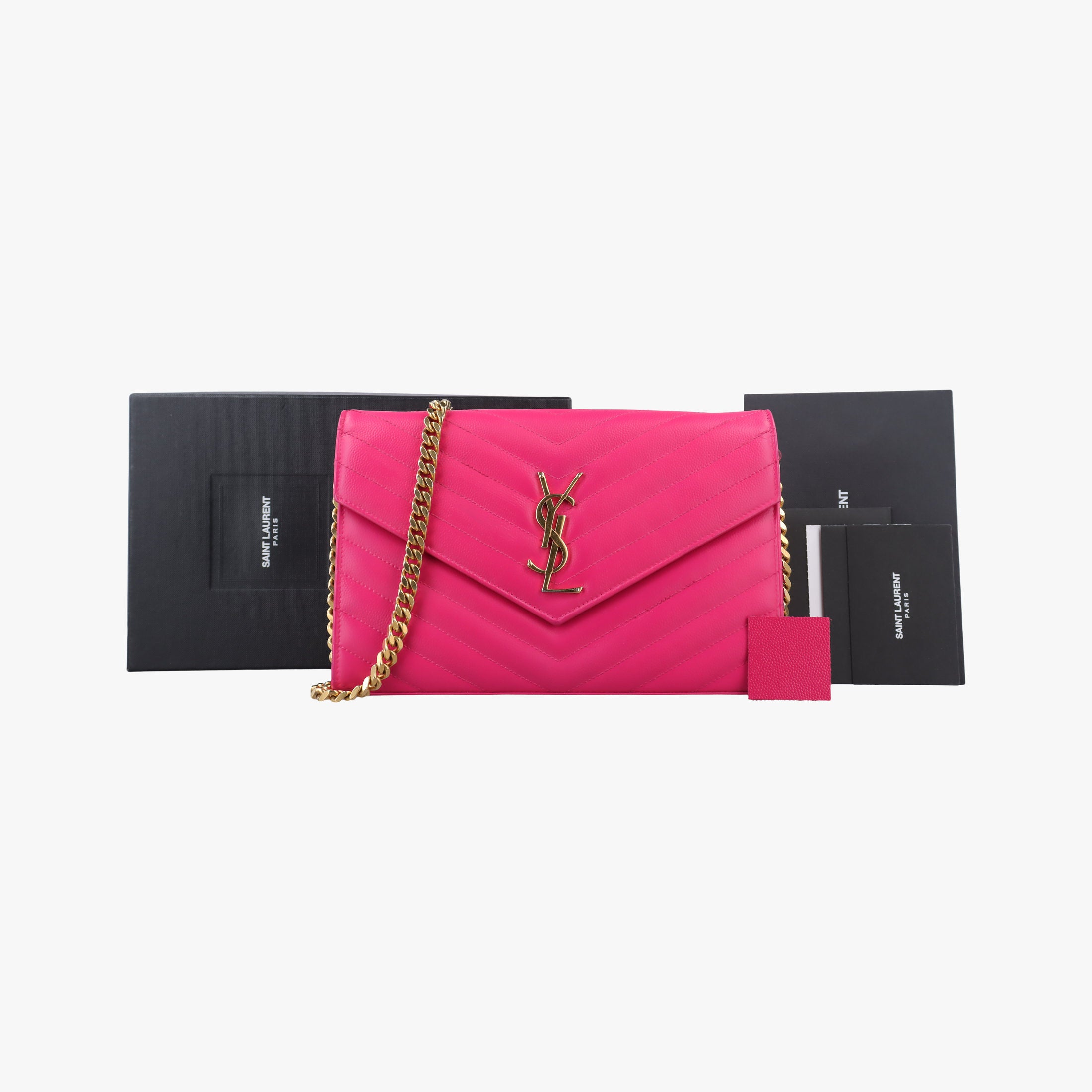 Pre-owned Yves Saint Laurent MONOGRAM Rose Leather 360452 shoulderbag | stylenewstar
