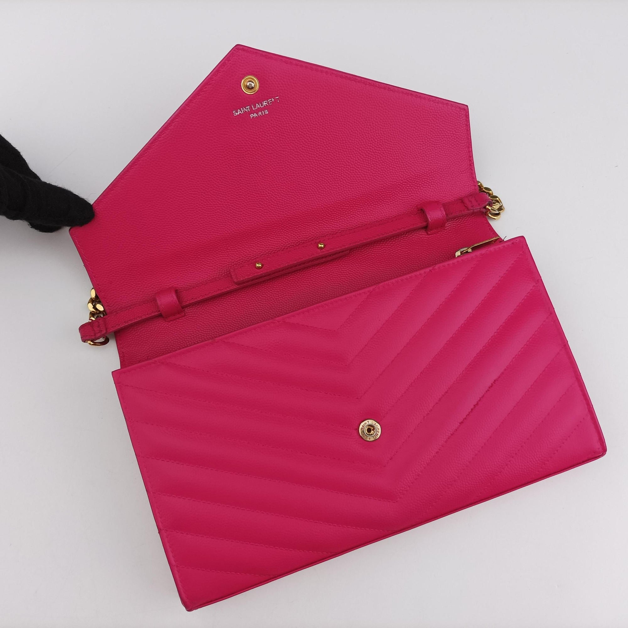 Pre-owned Yves Saint Laurent MONOGRAM Rose Leather 360452 shoulderbag | stylenewstar