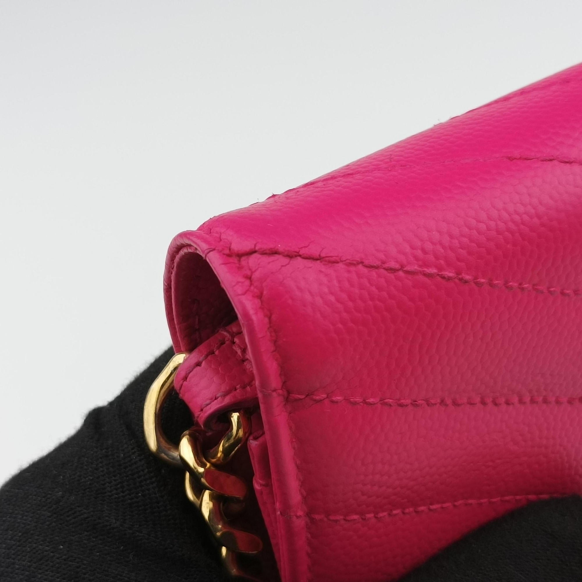 Pre-owned Yves Saint Laurent MONOGRAM Rose Leather 360452 shoulderbag | stylenewstar