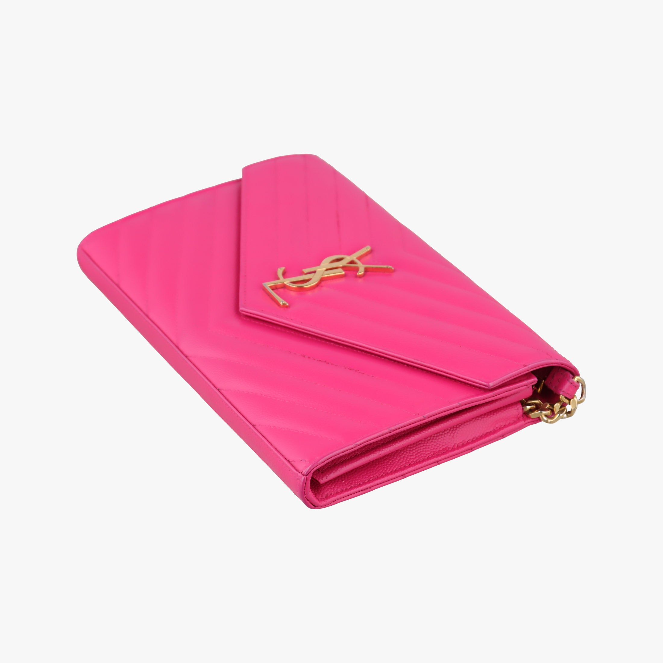 Pre-owned Yves Saint Laurent MONOGRAM Rose Leather 360452 shoulderbag | stylenewstar
