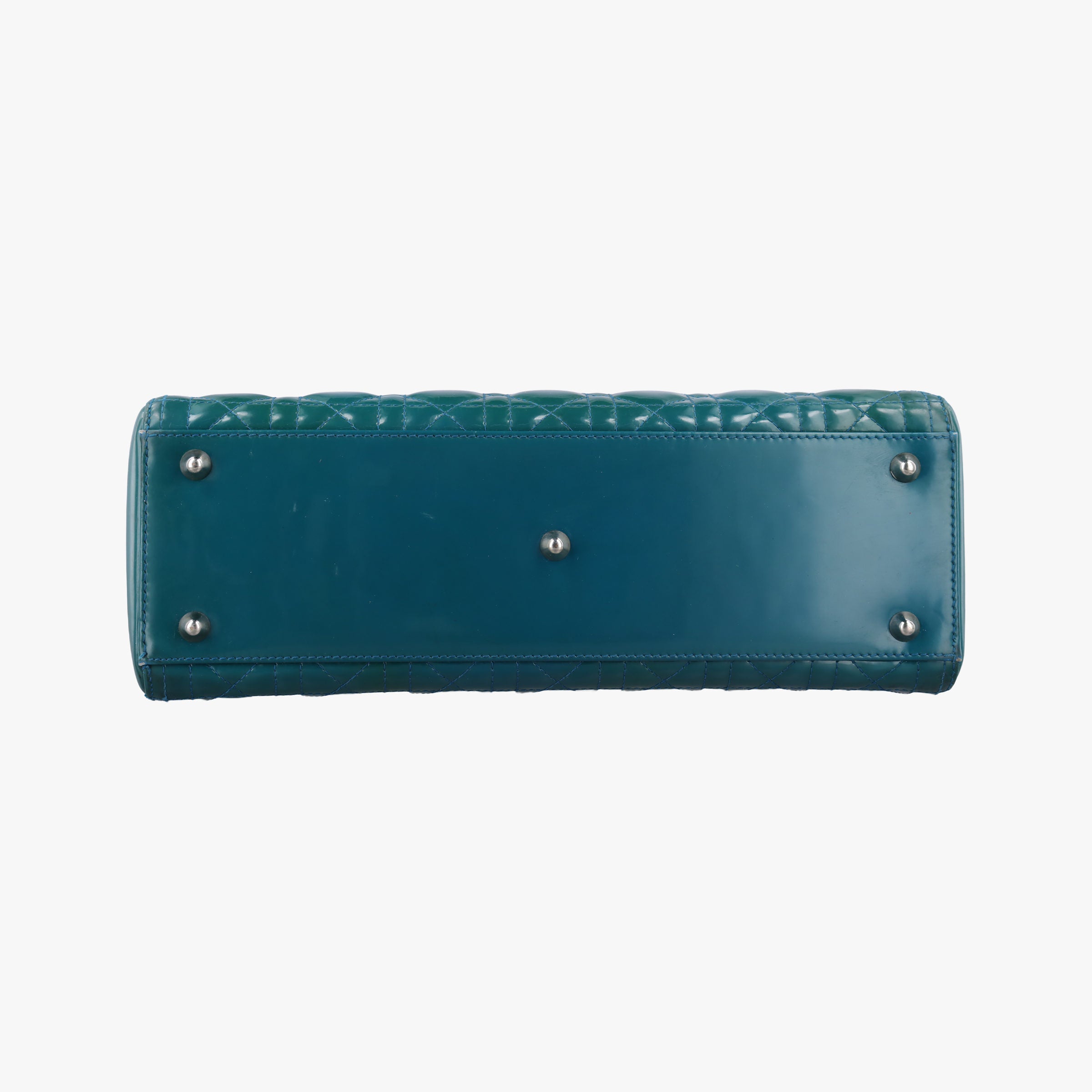 Pre-owned Christian Dior Lady Dior Blue Patent　Leather  shoulderbag | stylenewstar