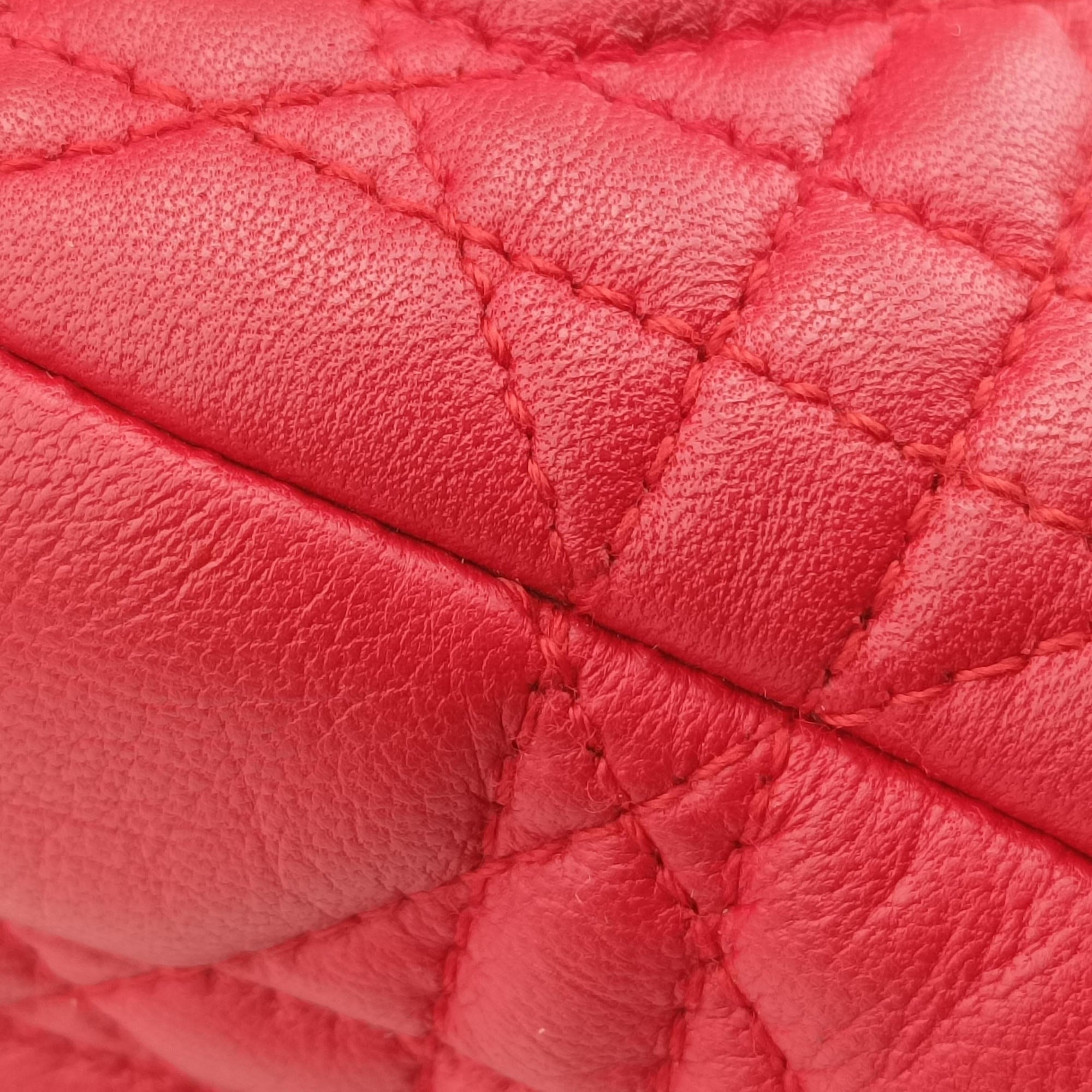 Pre-owned Christian Dior Lady Dior Red lambskin  shoulderbag | stylenewstar