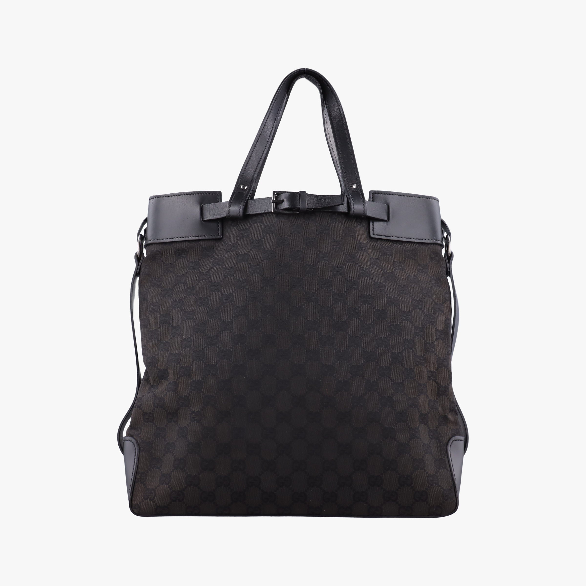 Pre-owned Gucci belt buckle GG pattern Grey Canvas×Leather 107756 handbag | stylenewstar
