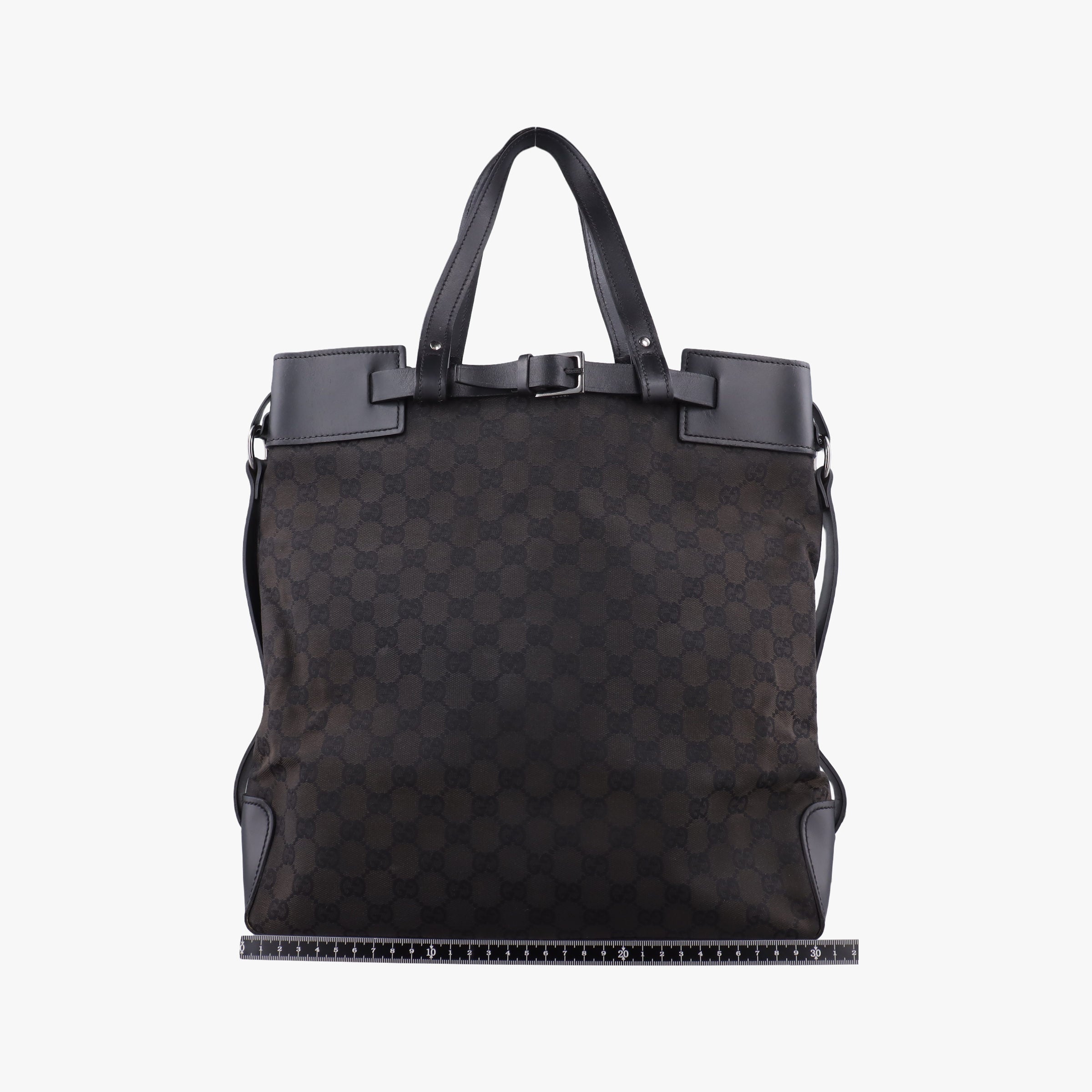 Pre-owned Gucci belt buckle GG pattern Grey Canvas×Leather 107756 handbag | stylenewstar