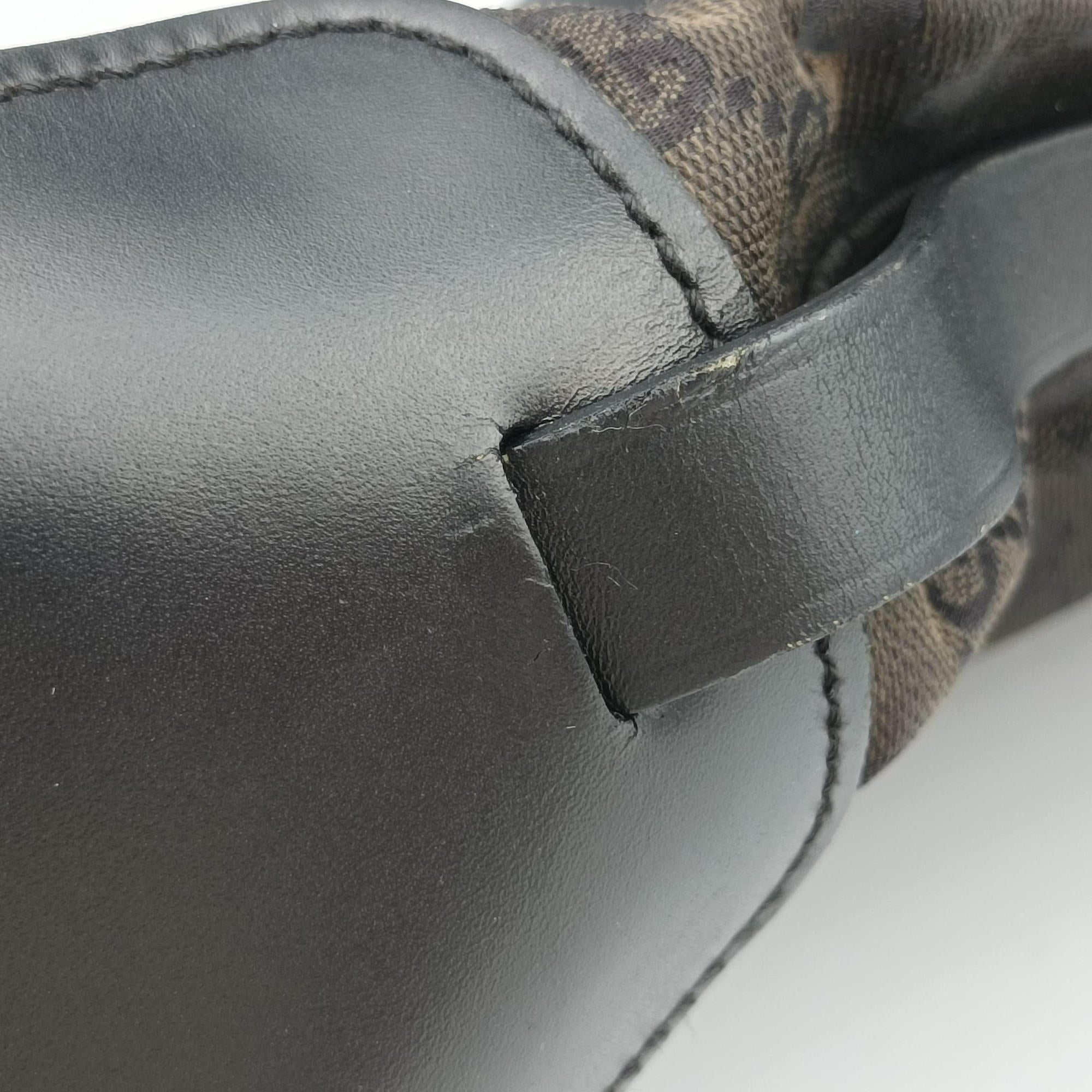 Pre-owned Gucci belt buckle GG pattern Grey Canvas×Leather 107756 handbag | stylenewstar