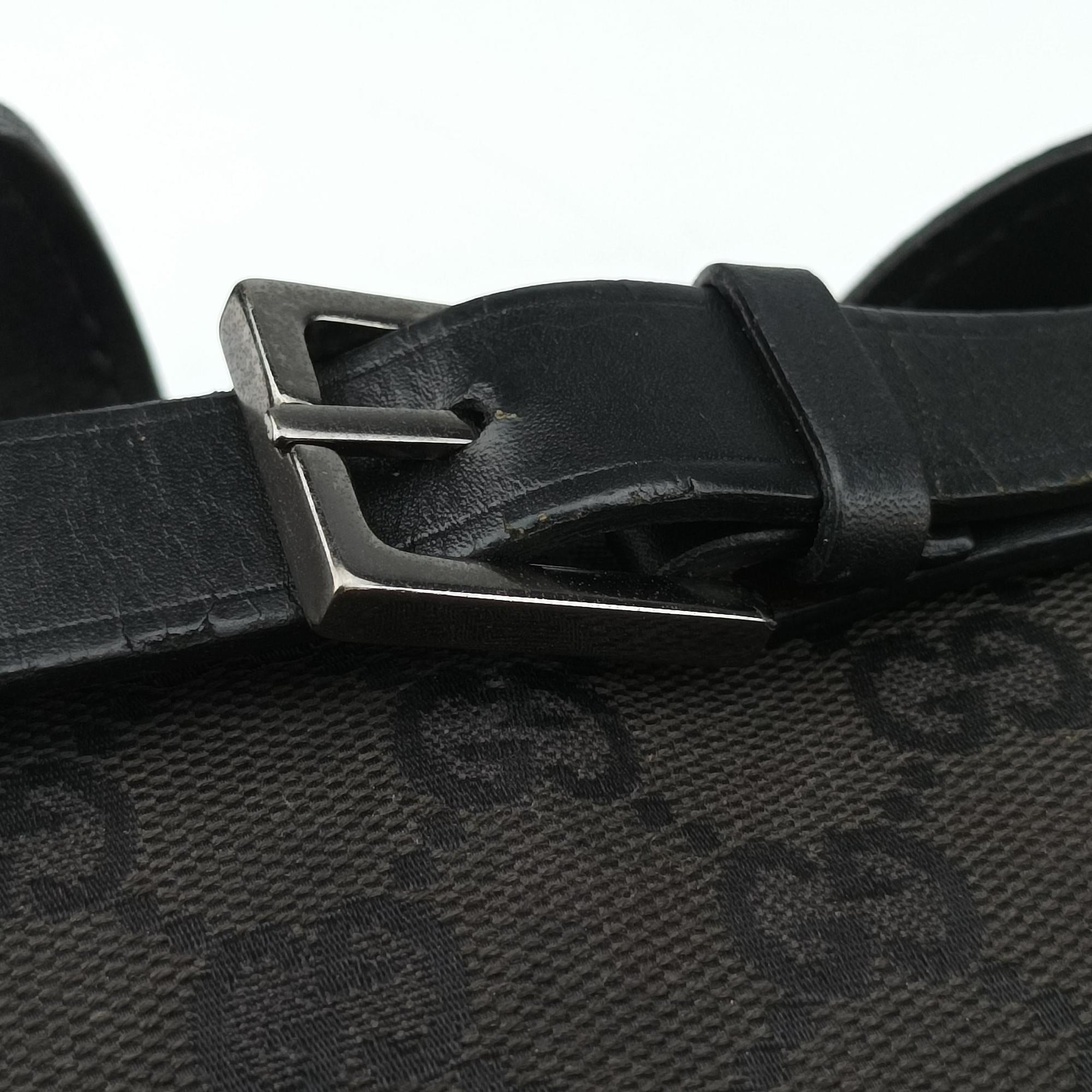 Pre-owned Gucci belt buckle GG pattern Grey Canvas×Leather 107756 handbag | stylenewstar