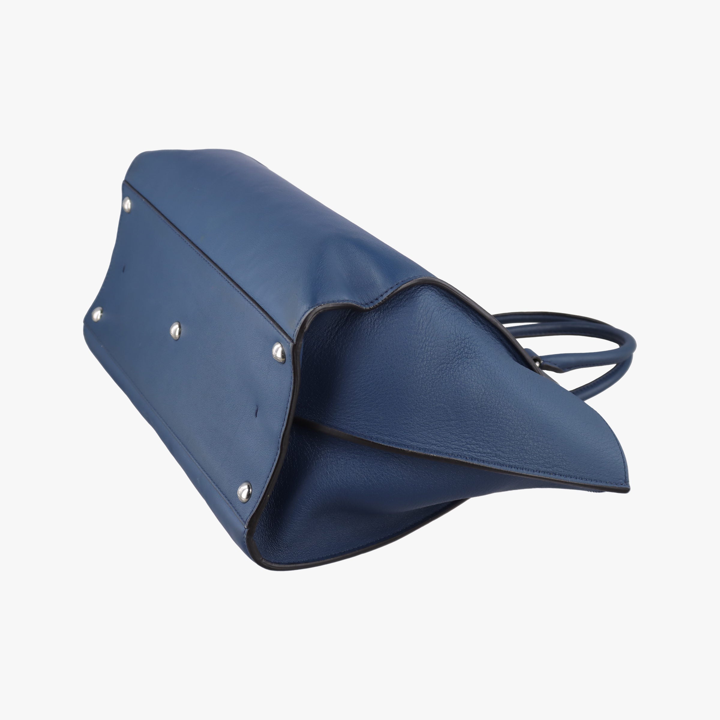 Pre-owned Fendi Trois Jours Navy Leather 8BH279 shoulderbag | stylenewstar