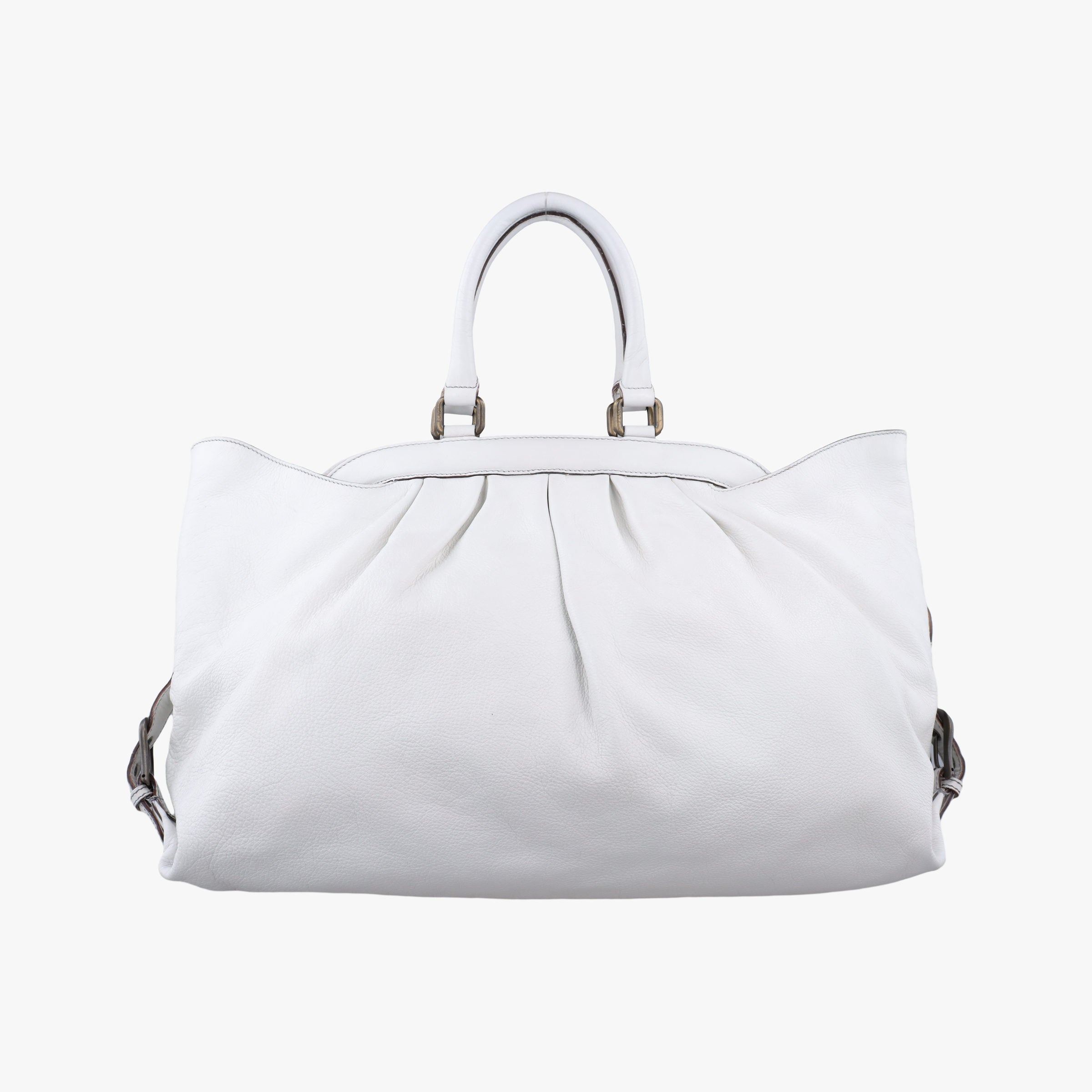 Vintage Fendi Borsa Frame Doctor White Leather 8BN191 handbag | stylenewstar