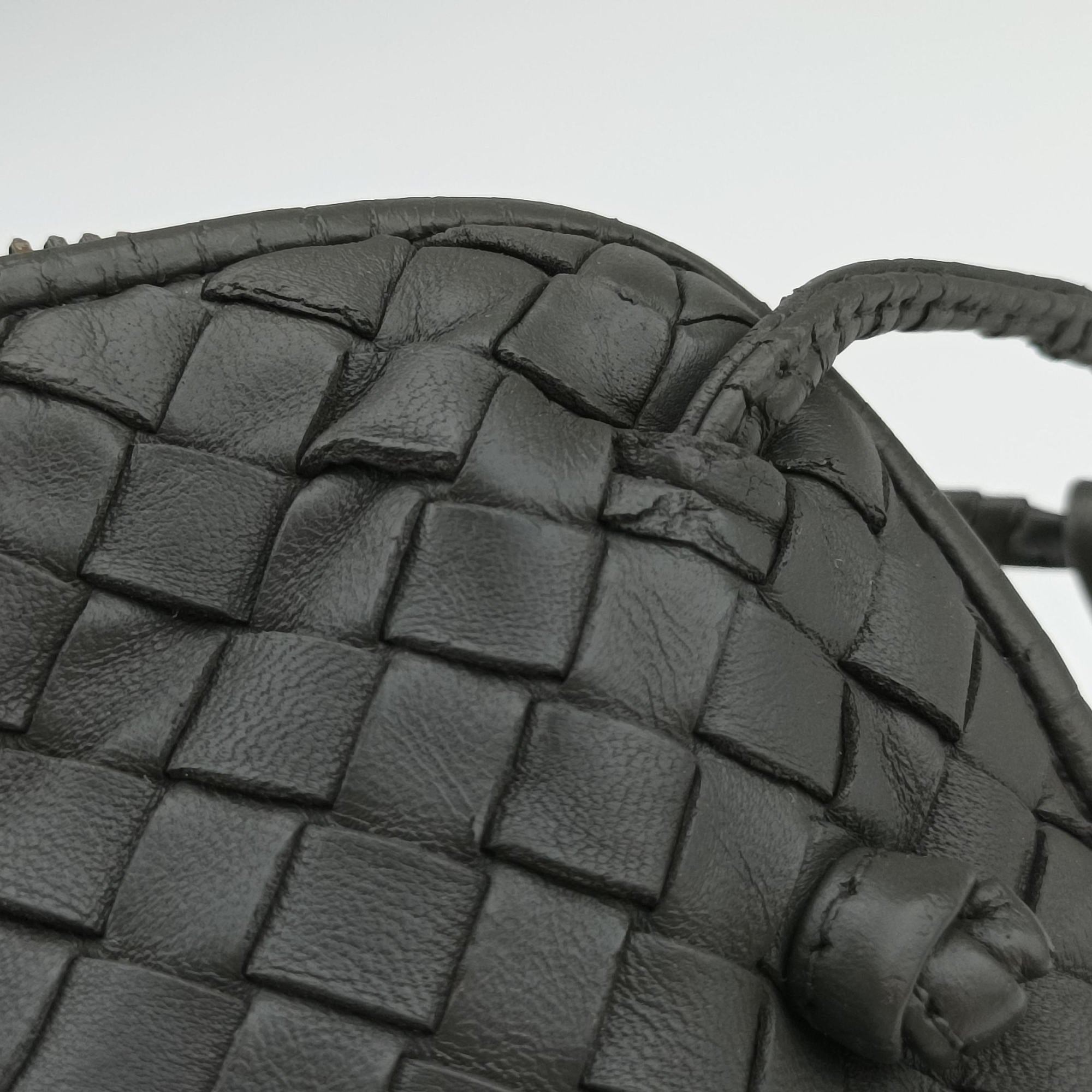 Pre-owned Bottega Veneta NODINI Intrecciato Grey lambskin  shoulderbag | stylenewstar