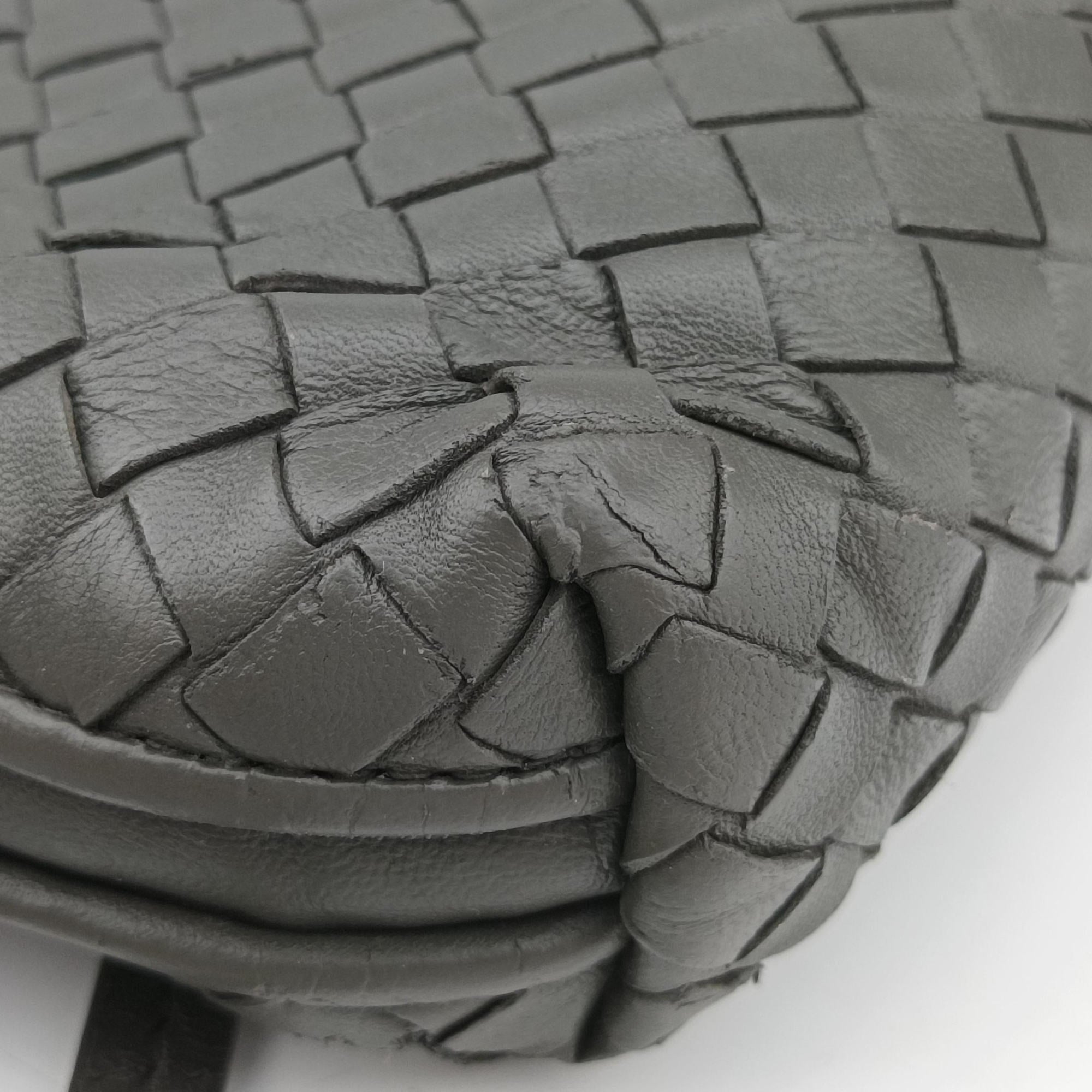 Pre-owned Bottega Veneta NODINI Intrecciato Grey lambskin  shoulderbag | stylenewstar