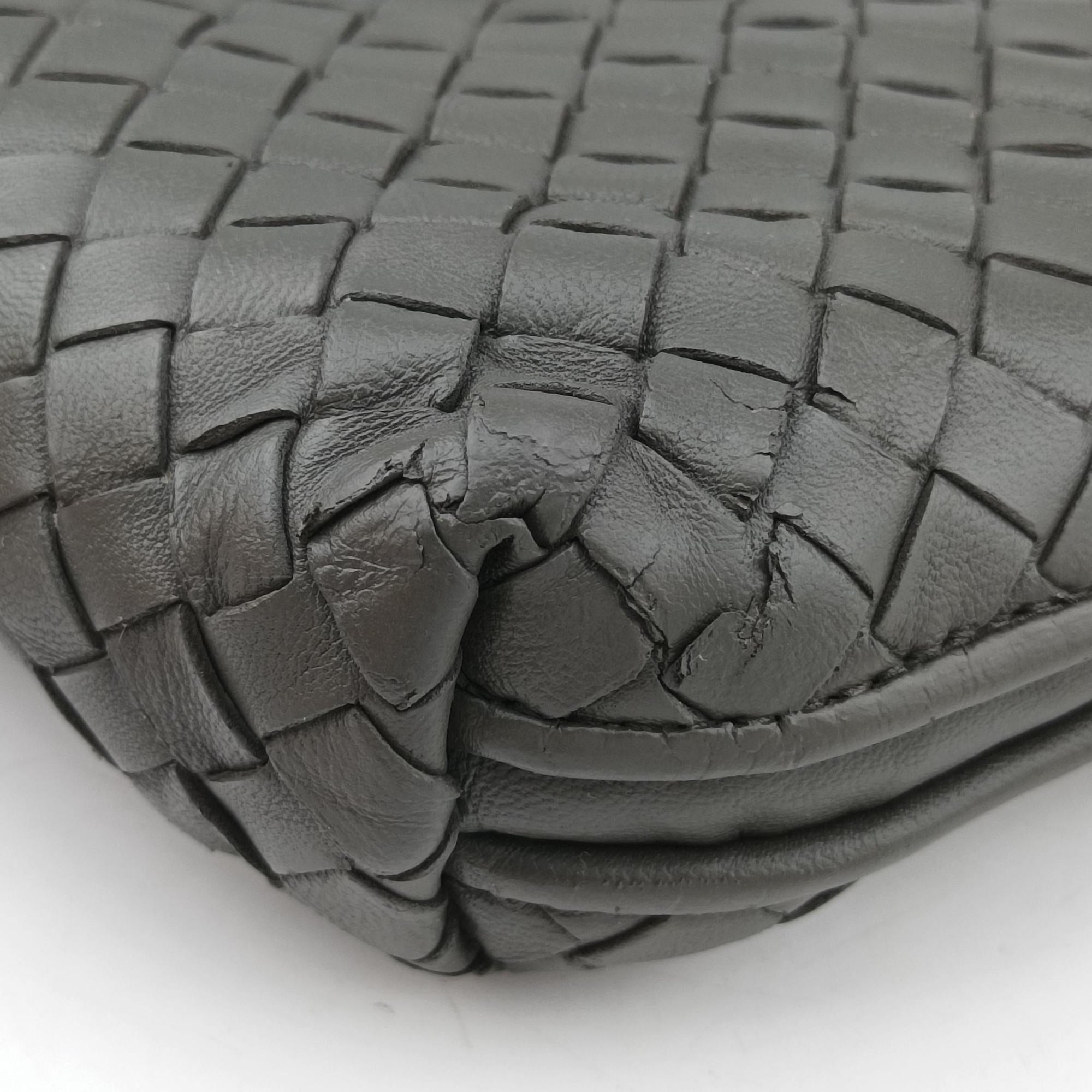 Pre-owned Bottega Veneta NODINI Intrecciato Grey lambskin  shoulderbag | stylenewstar