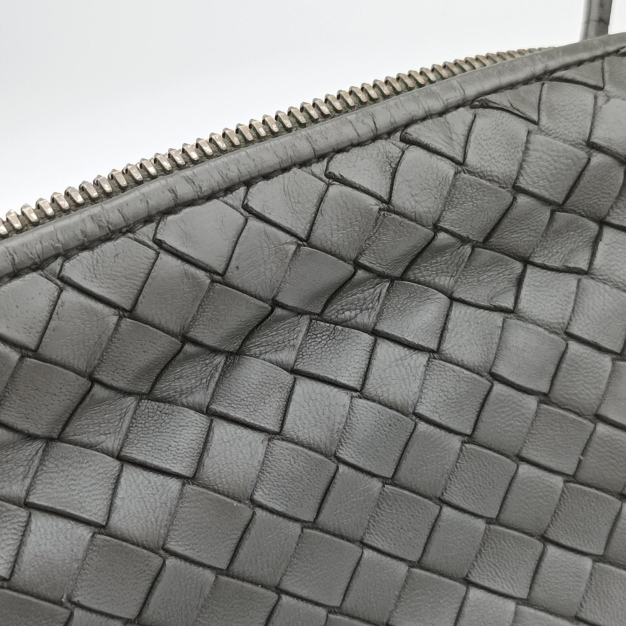 Pre-owned Bottega Veneta NODINI Intrecciato Grey lambskin  shoulderbag | stylenewstar