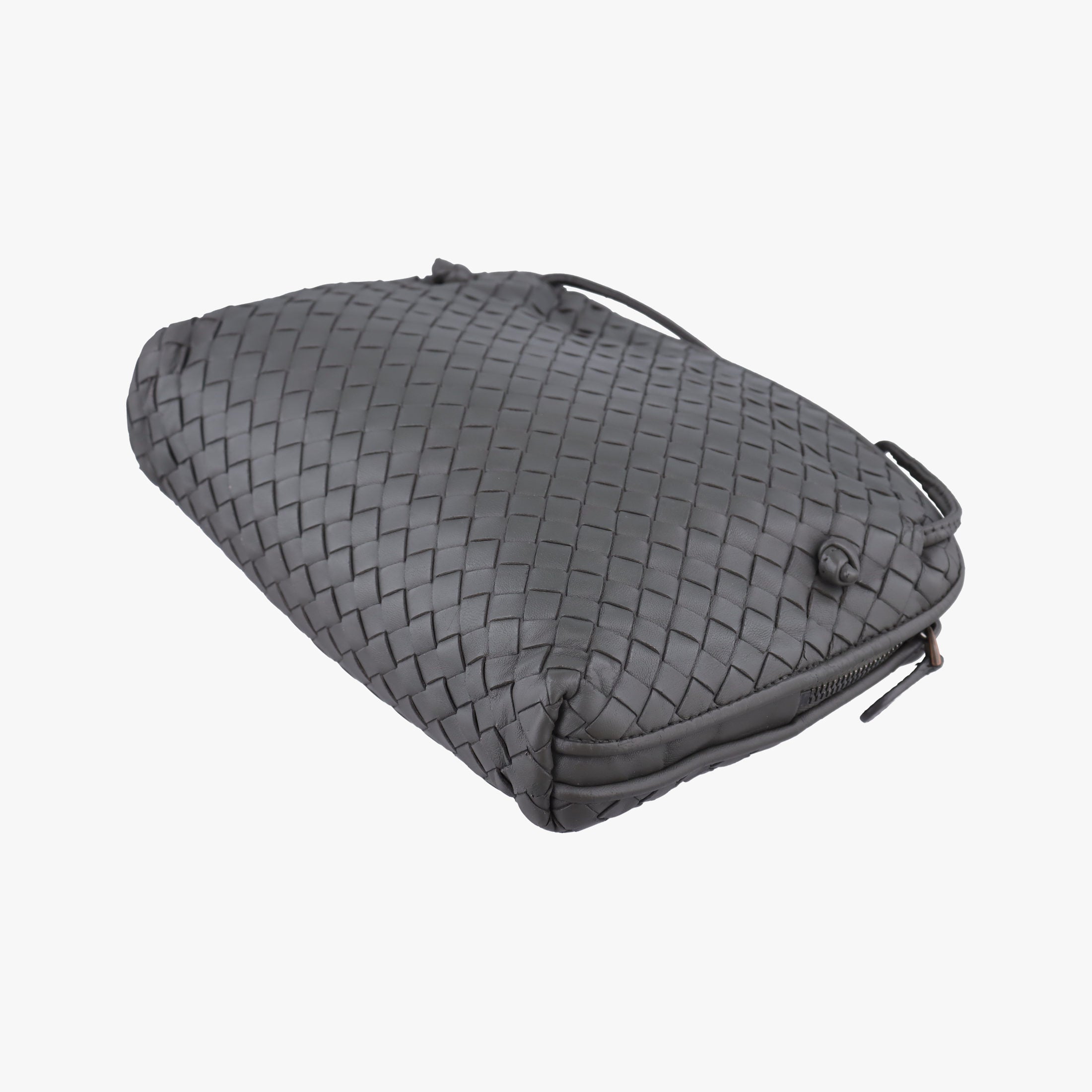 Pre-owned Bottega Veneta NODINI Intrecciato Grey lambskin  shoulderbag | stylenewstar