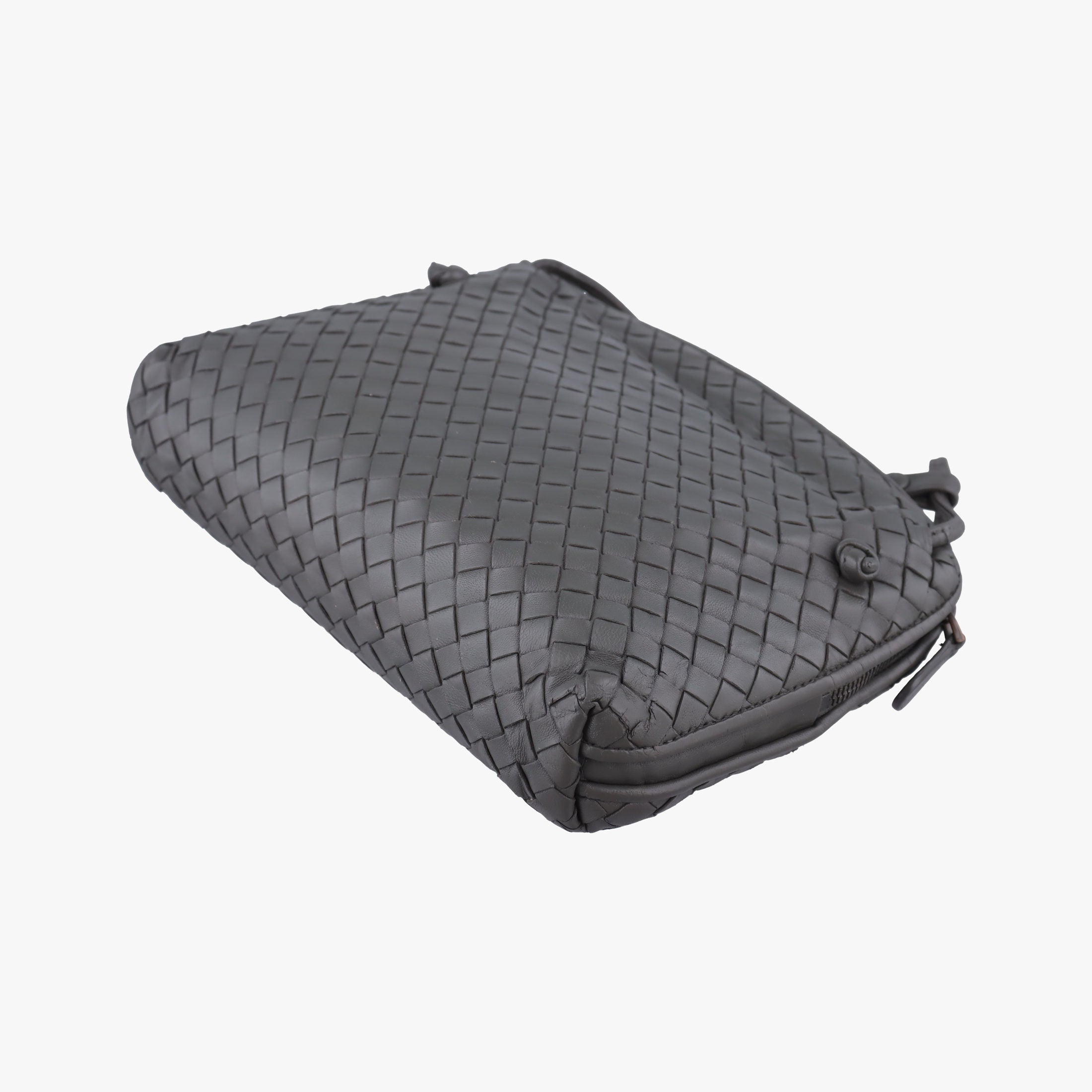 Pre-owned Bottega Veneta NODINI Intrecciato Grey lambskin  shoulderbag | stylenewstar