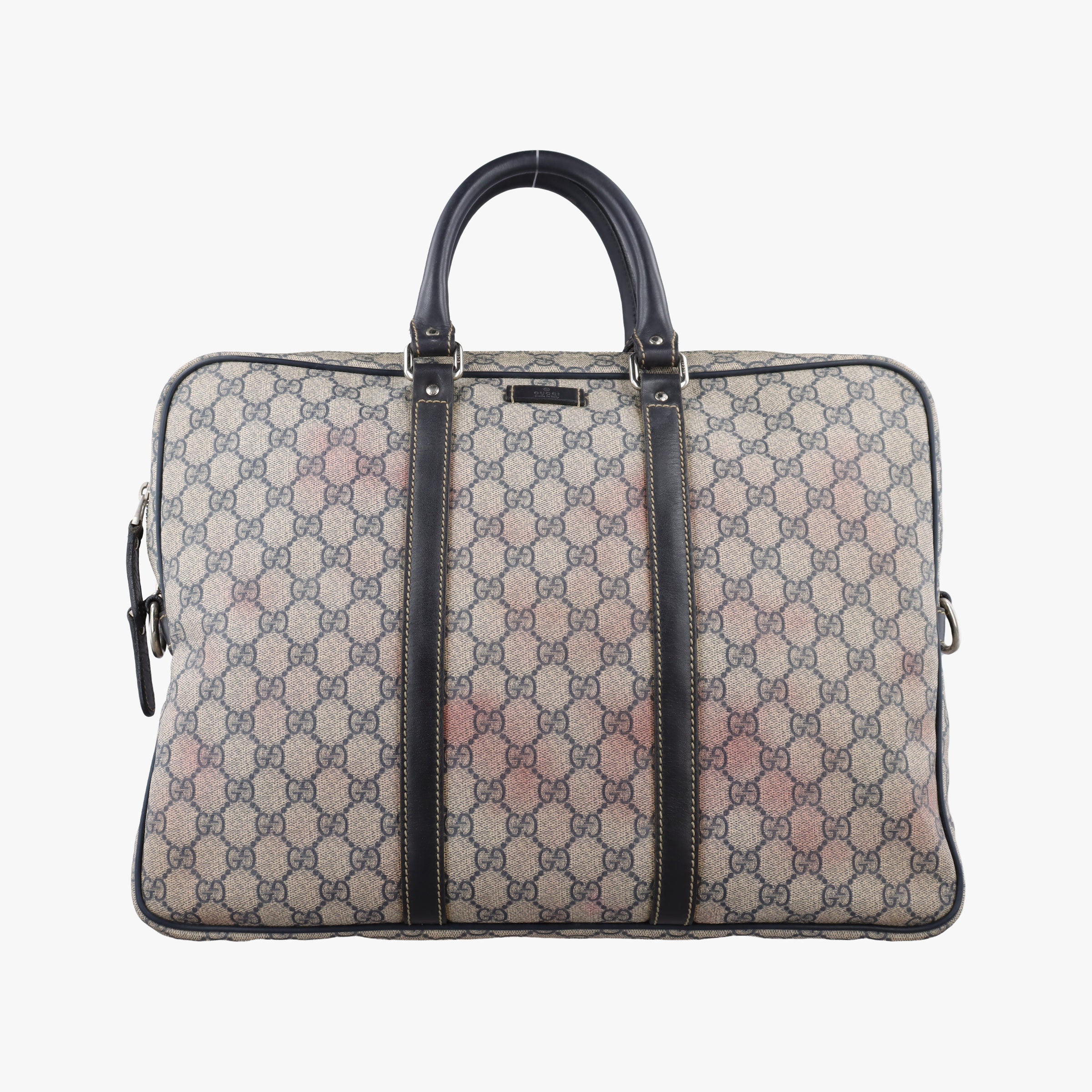 Pre-owned Gucci GG plus GG Supreme Briefcase Beige×Black PVC coated canvas 201480 handbag | stylenewstar