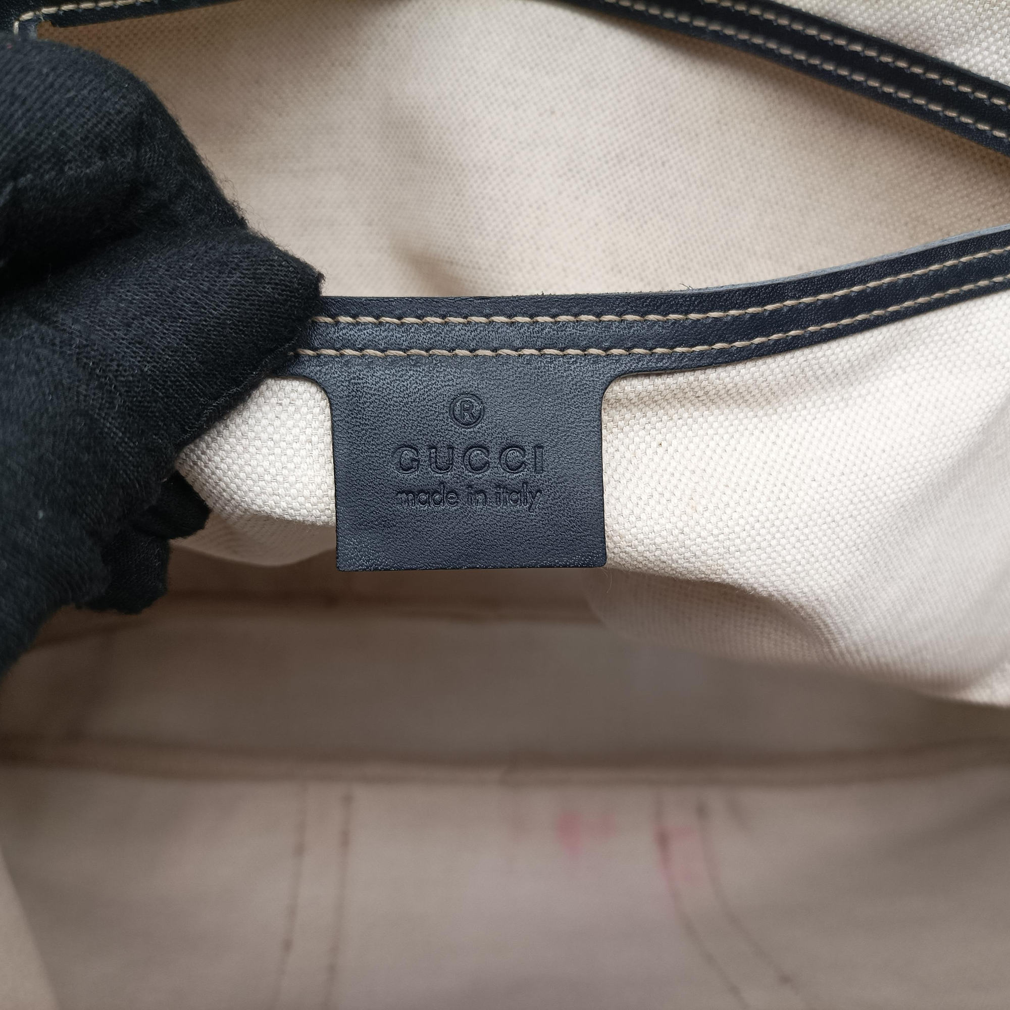 Pre-owned Gucci GG plus GG Supreme Briefcase Beige×Black PVC coated canvas 201480 handbag | stylenewstar