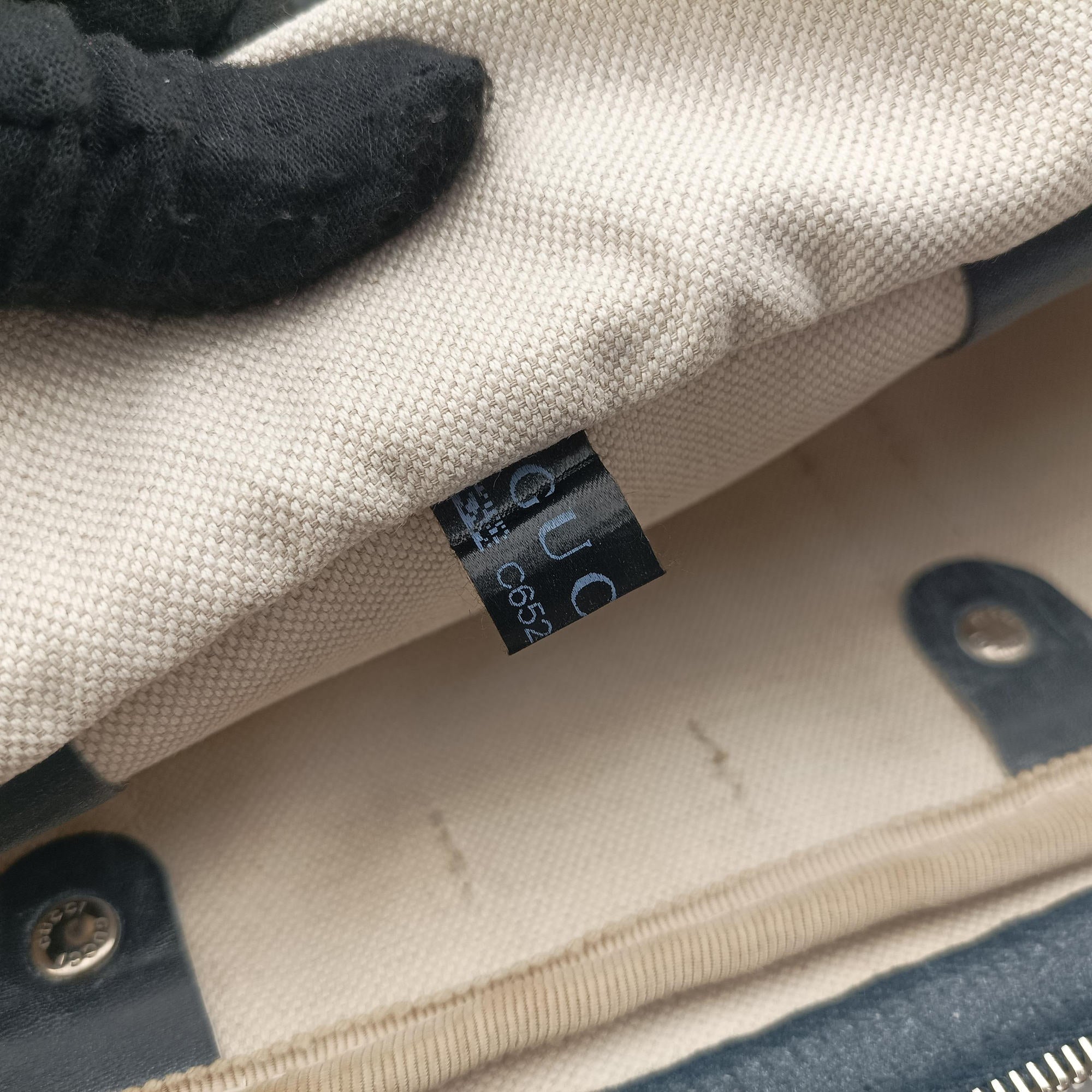 Pre-owned Gucci GG plus GG Supreme Briefcase Beige×Black PVC coated canvas 201480 handbag | stylenewstar
