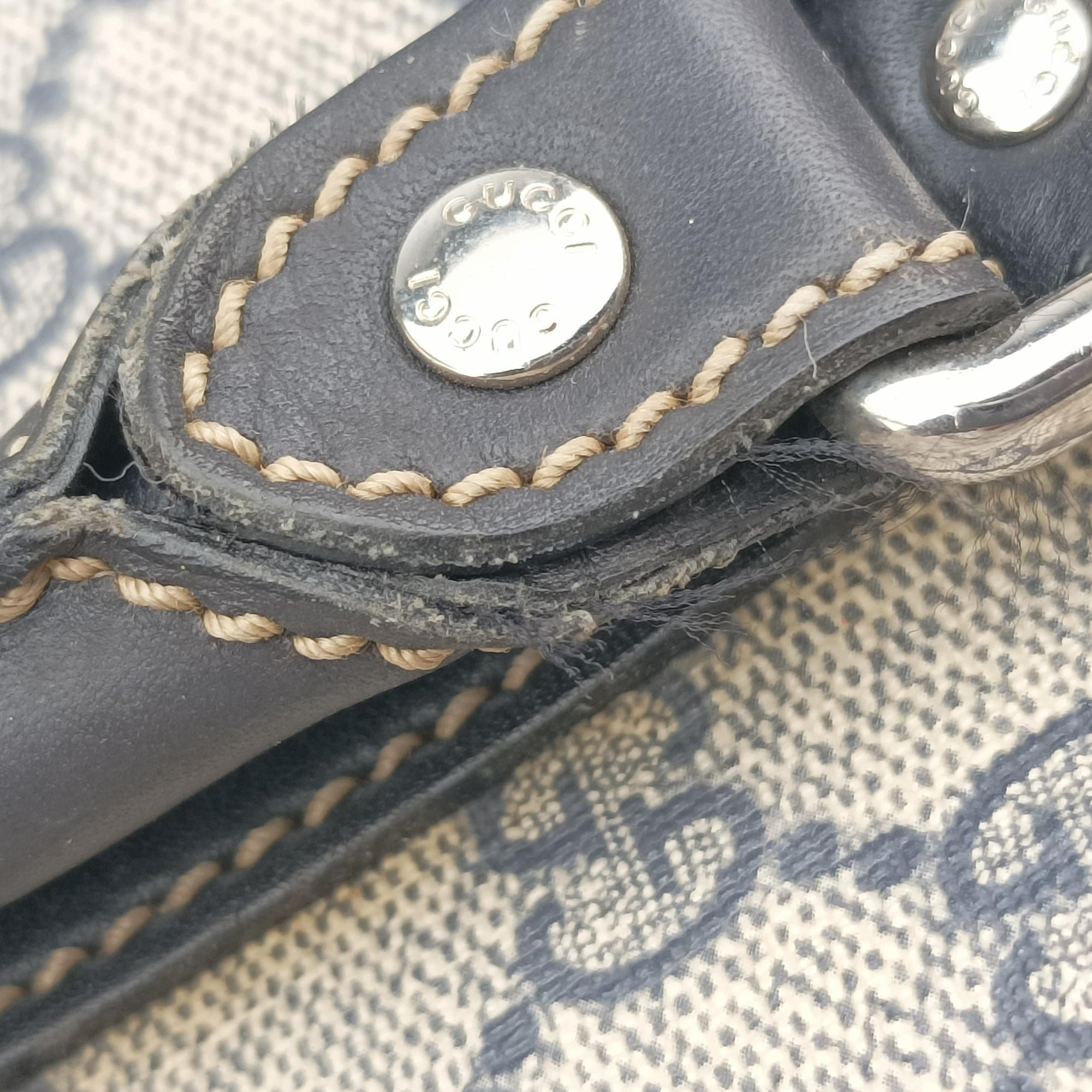Pre-owned Gucci GG plus GG Supreme Briefcase Beige×Black PVC coated canvas 201480 handbag | stylenewstar