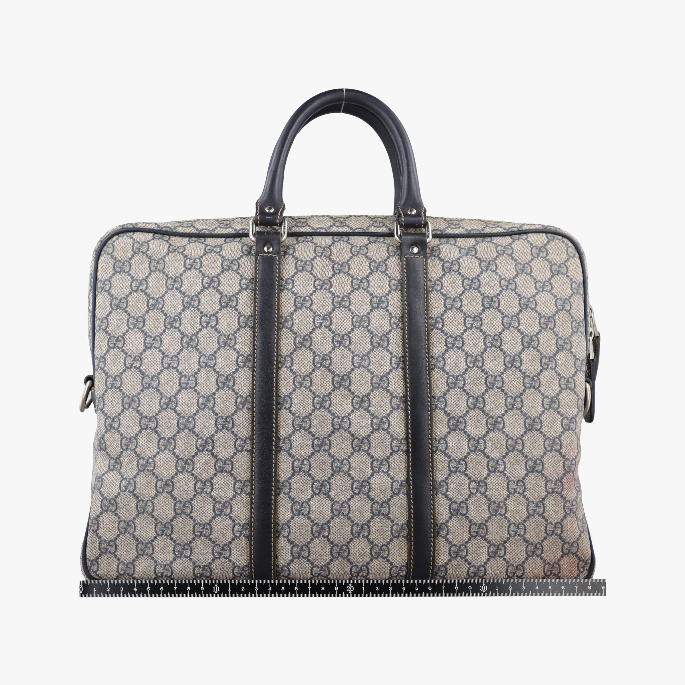 Pre-owned Gucci GG plus GG Supreme Briefcase Beige×Black PVC coated canvas 201480 handbag | stylenewstar