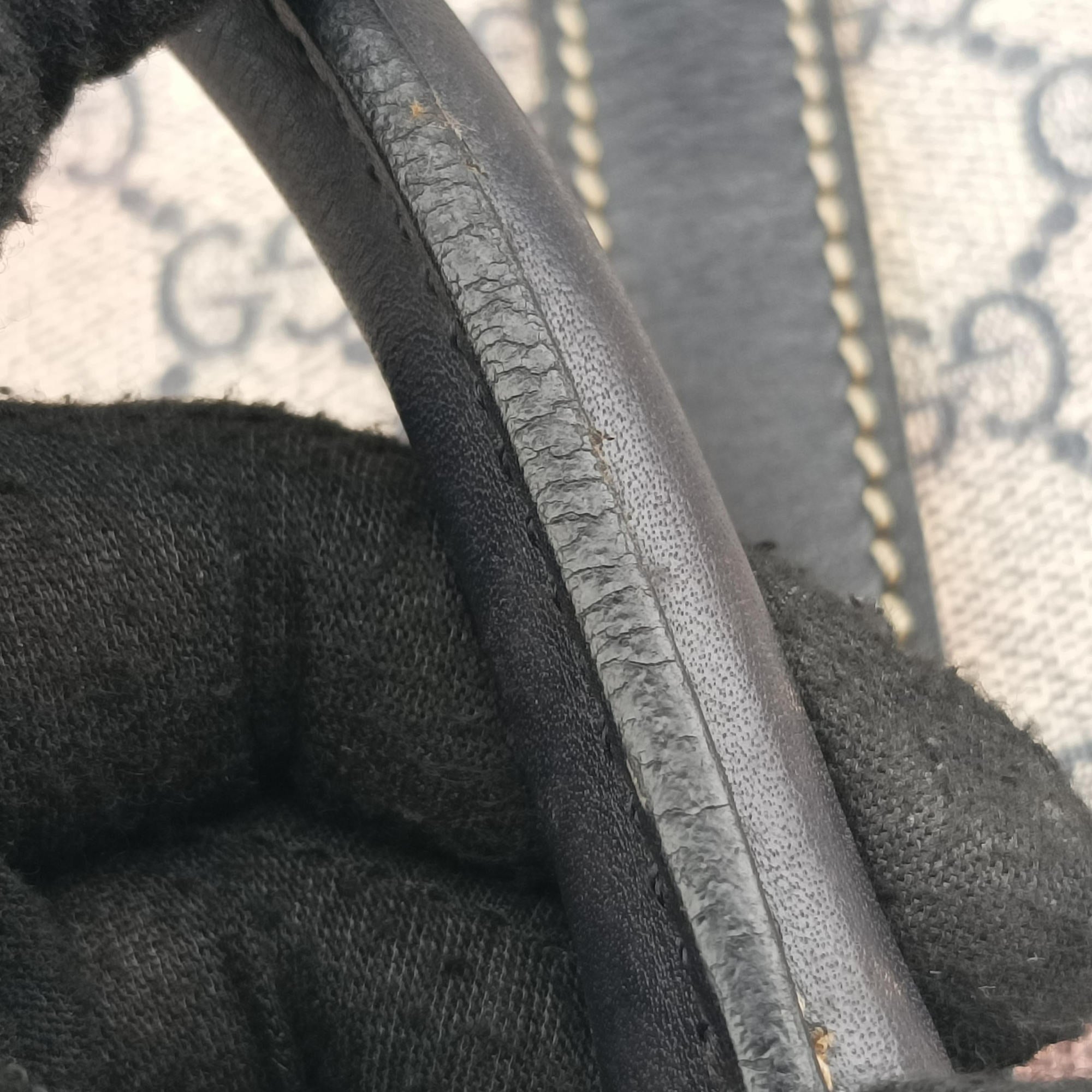 Pre-owned Gucci GG plus GG Supreme Briefcase Beige×Black PVC coated canvas 201480 handbag | stylenewstar