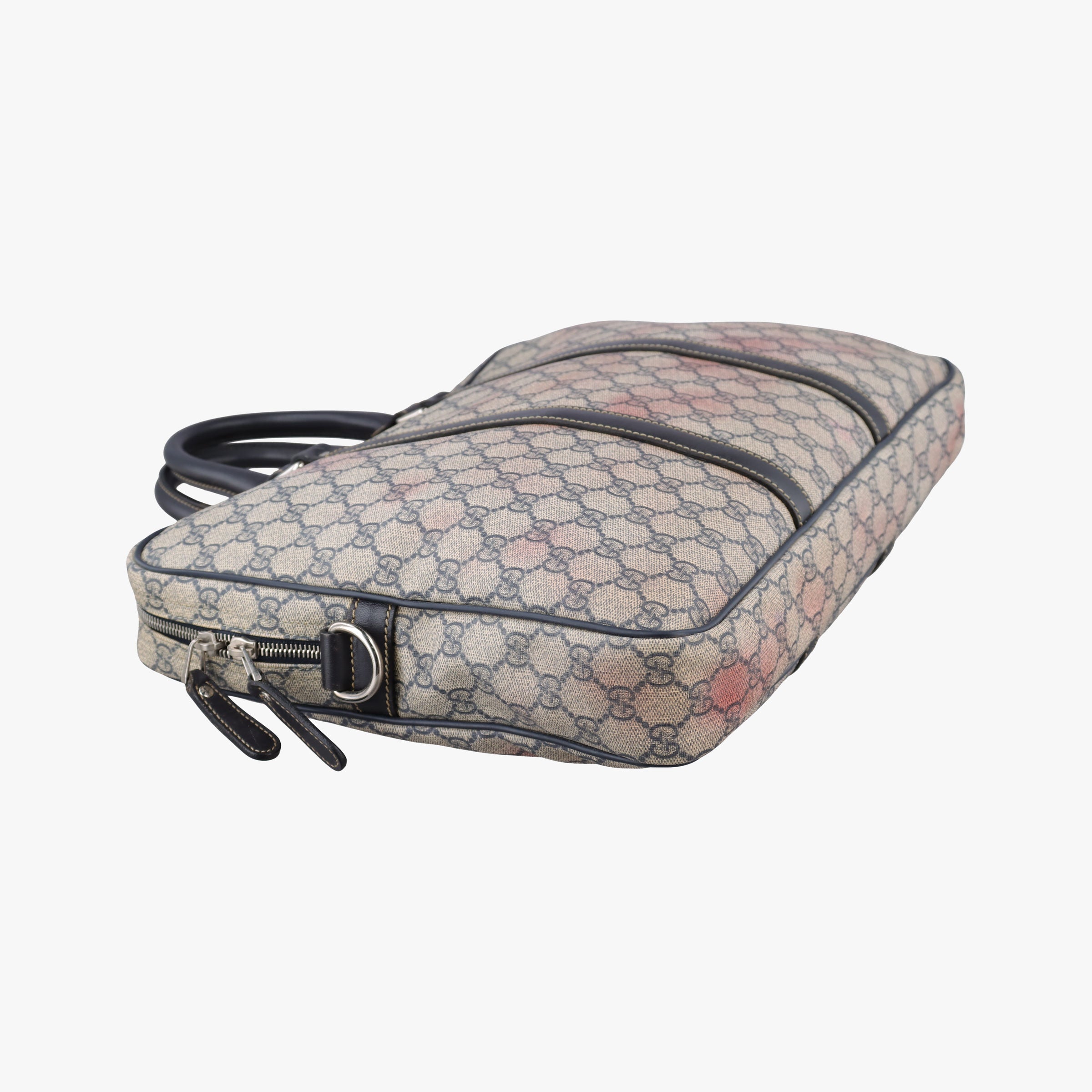 Pre-owned Gucci GG plus GG Supreme Briefcase Beige×Black PVC coated canvas 201480 handbag | stylenewstar