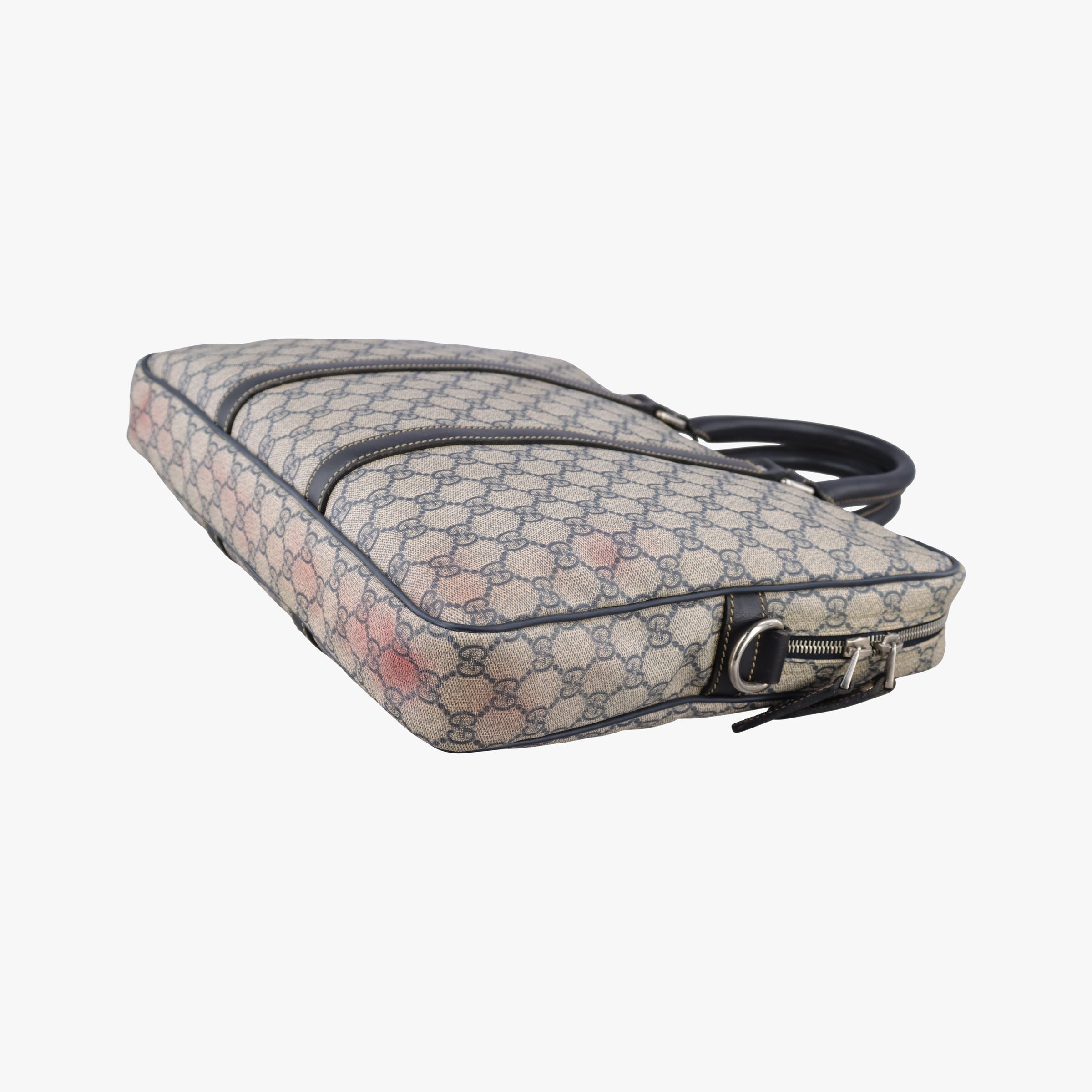 Pre-owned Gucci GG plus GG Supreme Briefcase Beige×Black PVC coated canvas 201480 handbag | stylenewstar