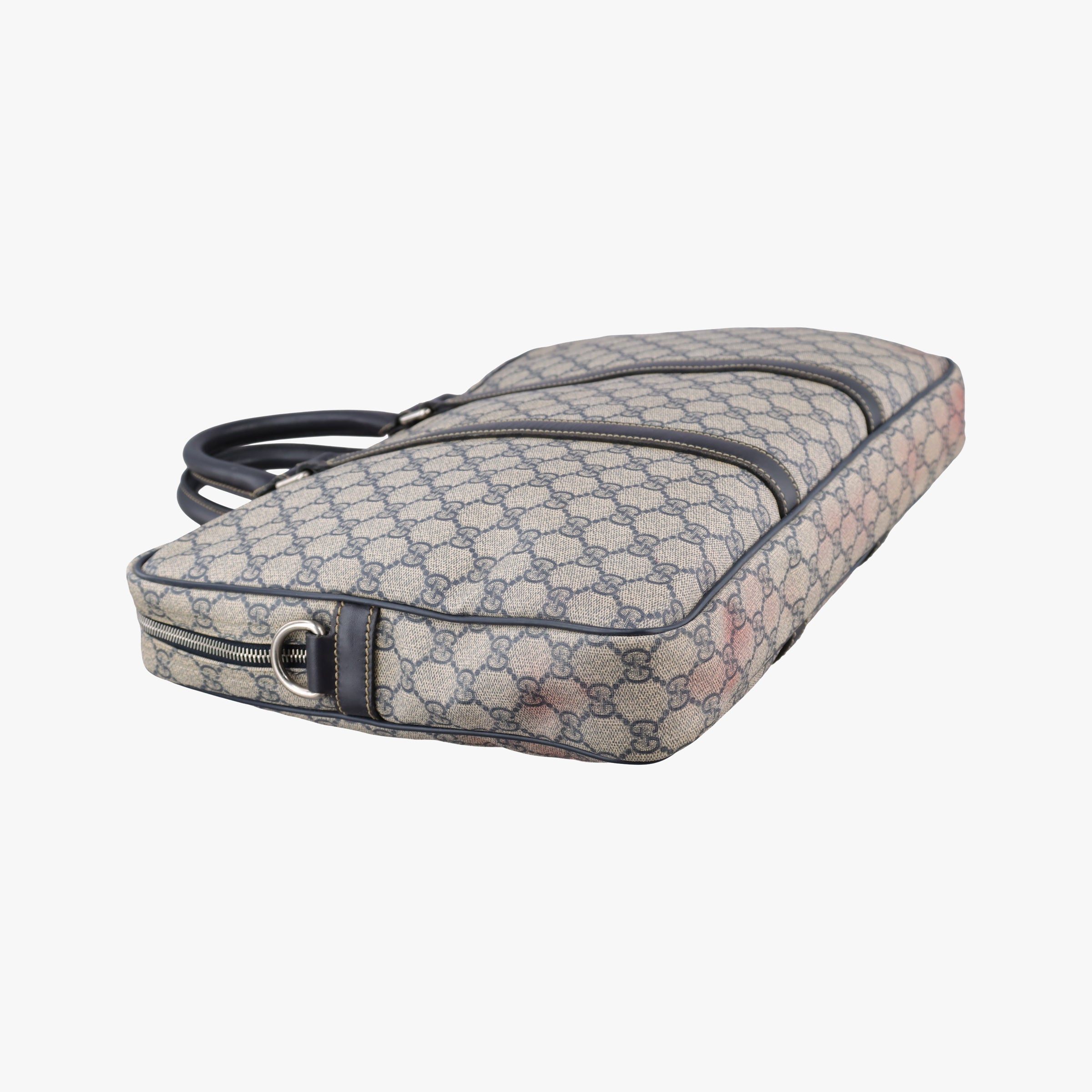 Pre-owned Gucci GG plus GG Supreme Briefcase Beige×Black PVC coated canvas 201480 handbag | stylenewstar
