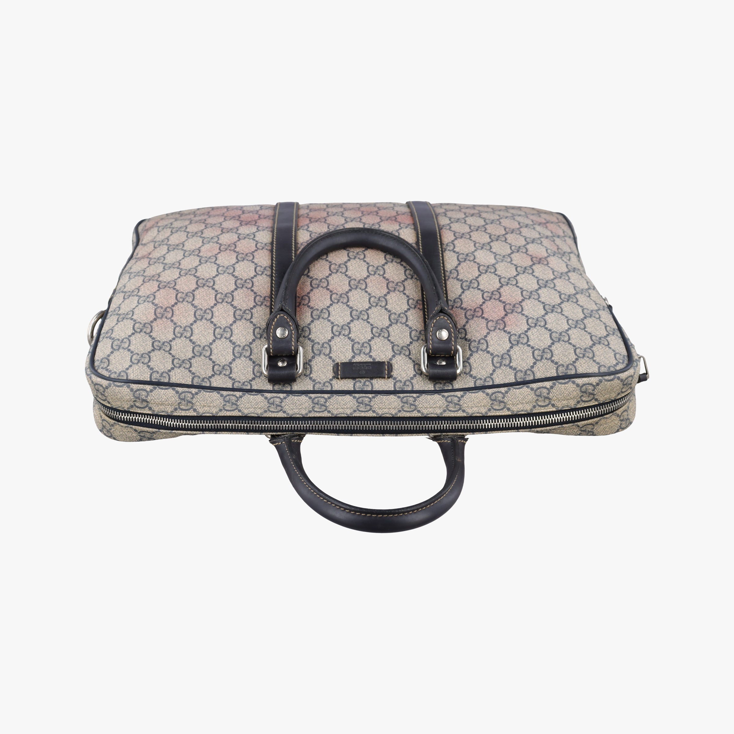 Pre-owned Gucci GG plus GG Supreme Briefcase Beige×Black PVC coated canvas 201480 handbag | stylenewstar