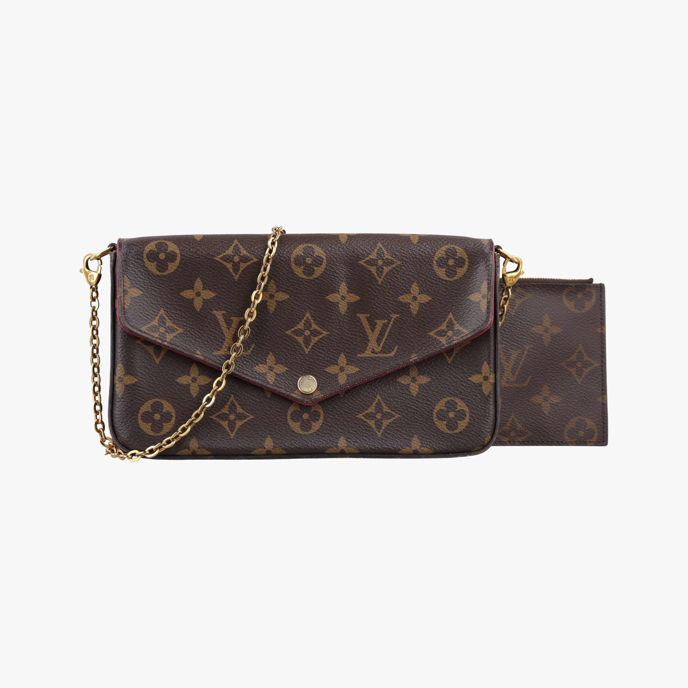 Pre-owned Louis Vuitton Pochette FeLICIE Brown Monogram Canvas M61276 shoulderbag | stylenewstar