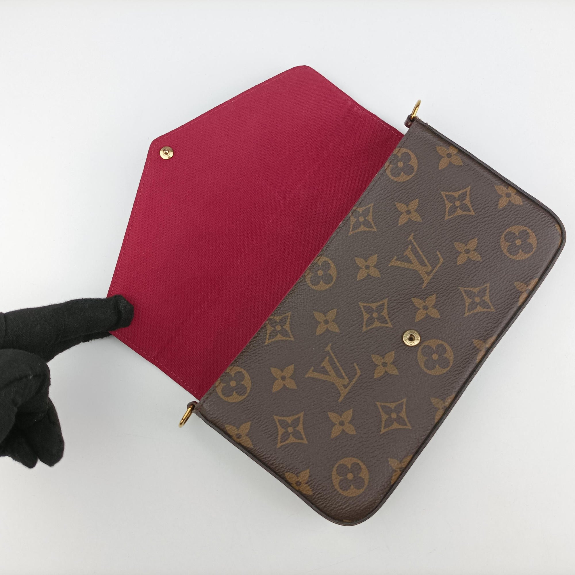 Pre-owned Louis Vuitton Pochette FeLICIE Brown Monogram Canvas M61276 shoulderbag | stylenewstar