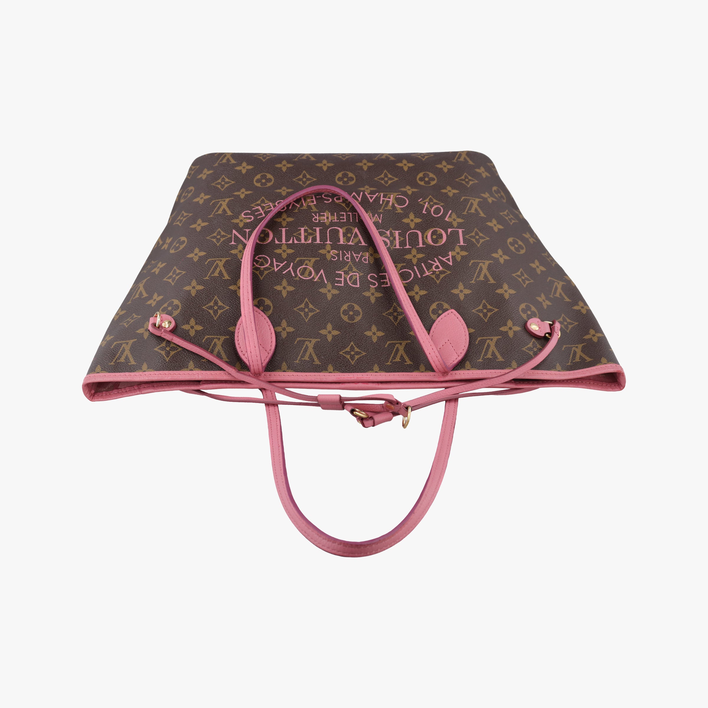 Pre-owned Louis Vuitton NEVERFULL MM Brown × Rose Velours Monogram Ikat Flower M40939 shoulderbag | stylenewstar