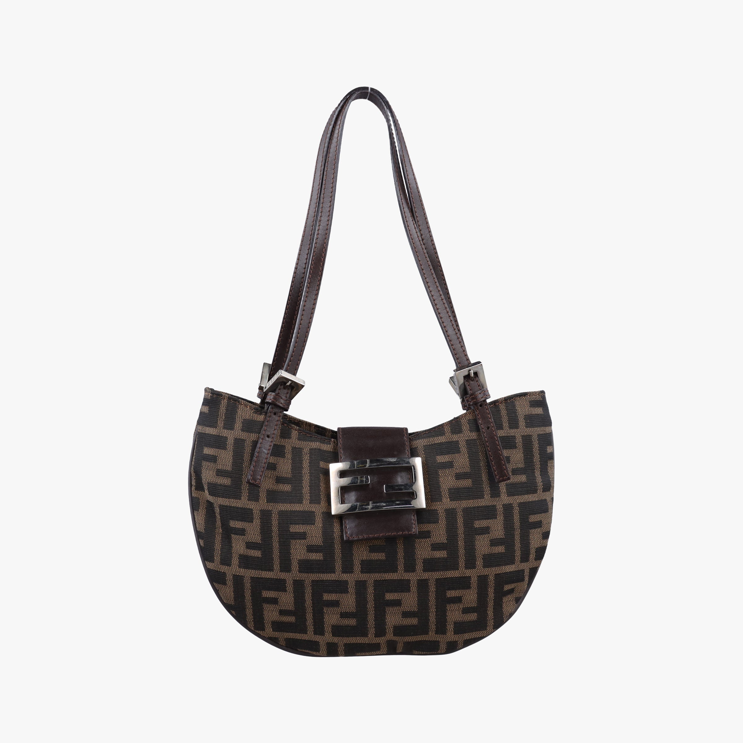 Vintage Fendi croissants Brown canvas× leather 26724 shoulderbag | stylenewstar