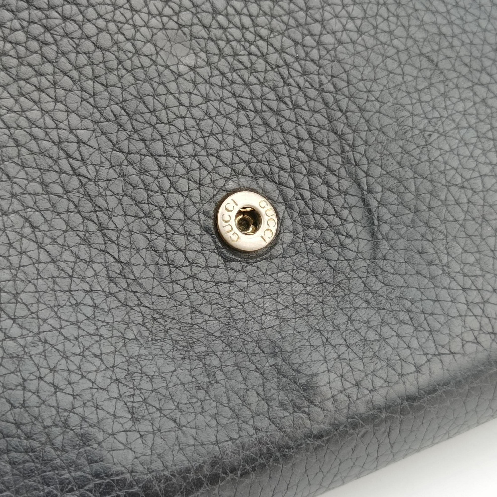 Pre-owned Gucci GG Marmont Black Leather 401232 shoulderbag | stylenewstar