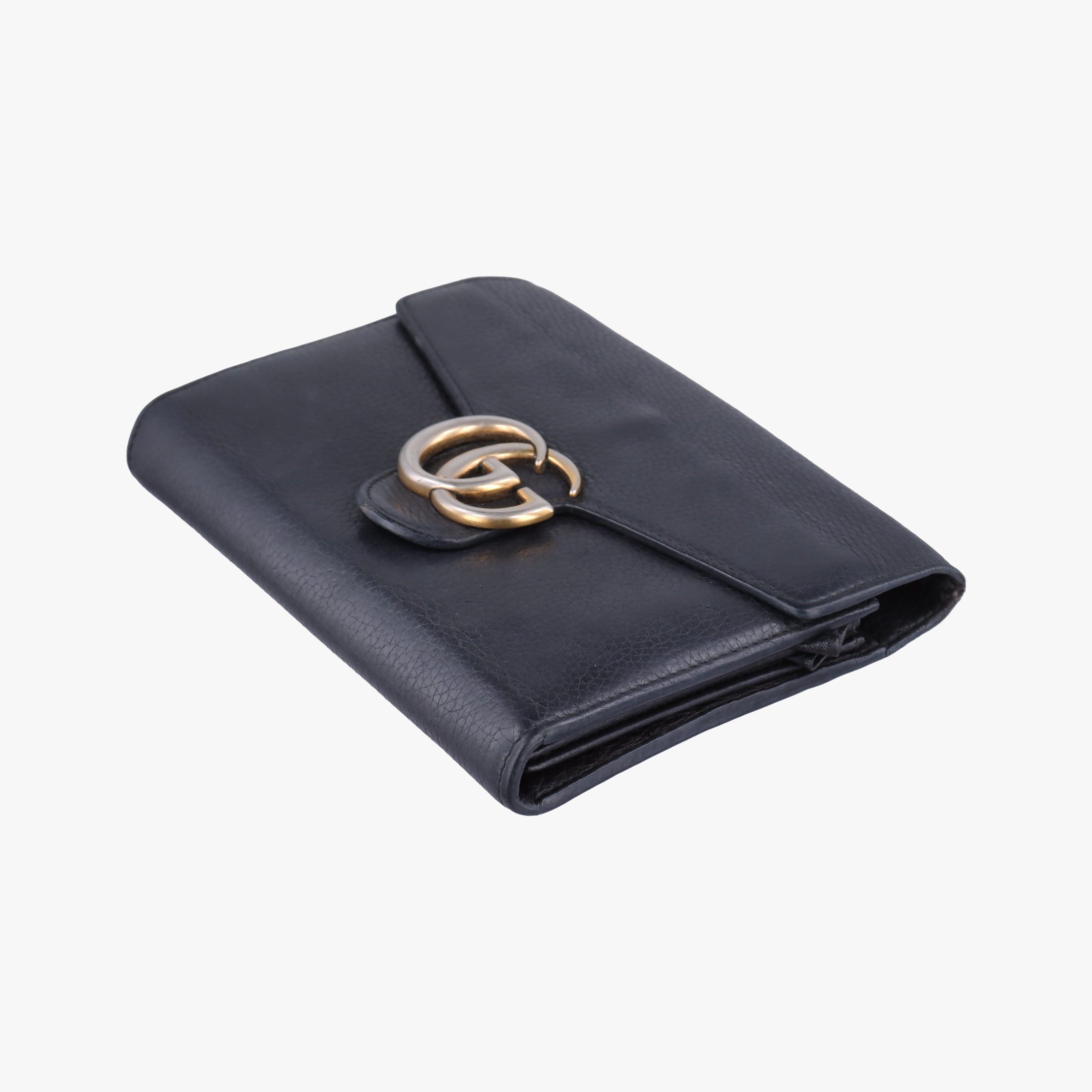 Pre-owned Gucci GG Marmont Black Leather 401232 shoulderbag | stylenewstar