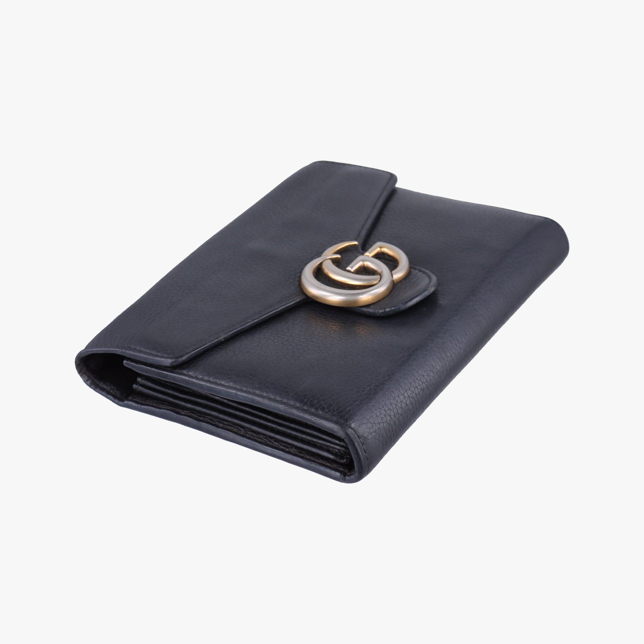 Pre-owned Gucci GG Marmont Black Leather 401232 shoulderbag | stylenewstar