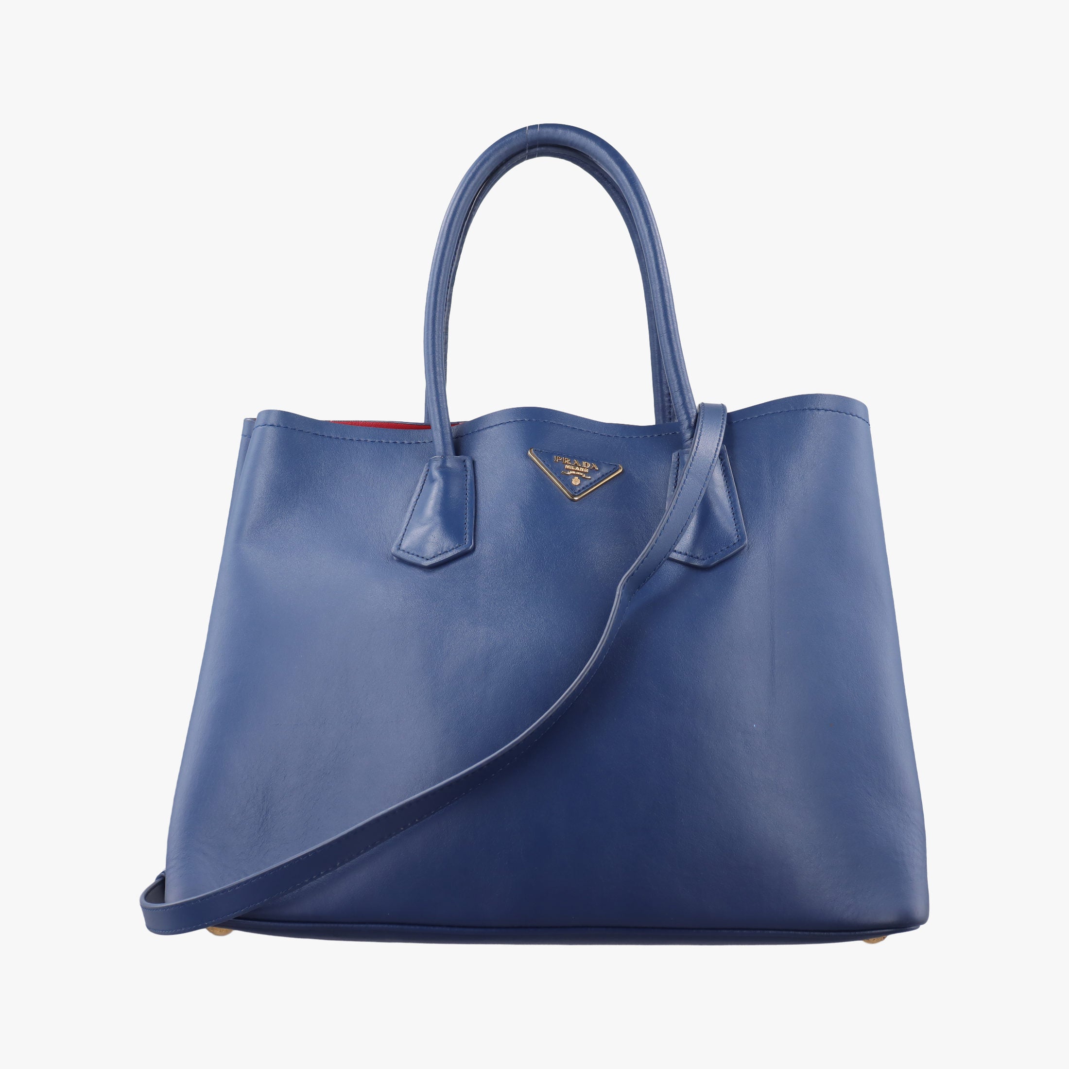 Vintage Prada Double Cuir Blue SAFFIANO Leather B2756T handbag | stylenewstar
