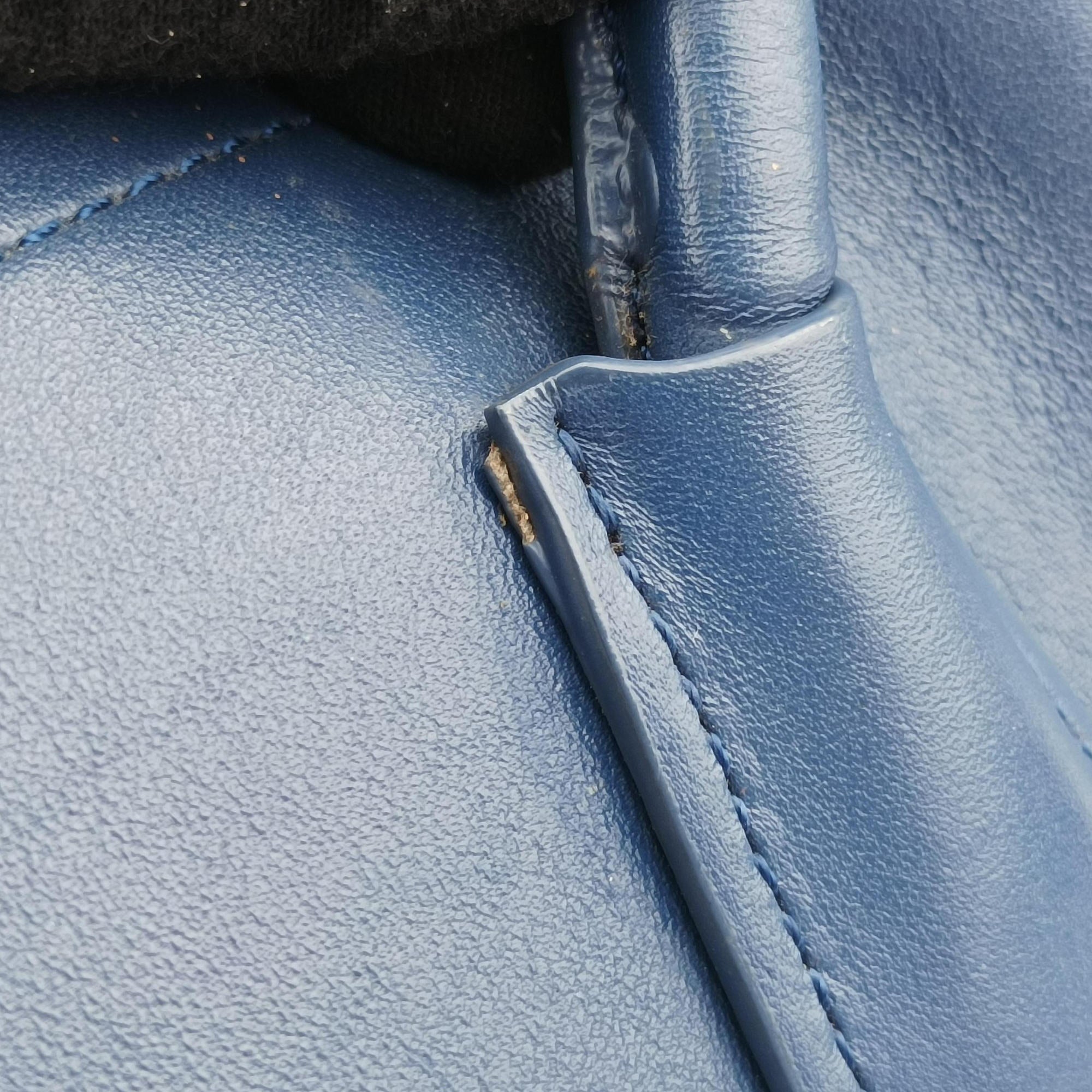 Vintage Prada Double Cuir Blue SAFFIANO Leather B2756T handbag | stylenewstar